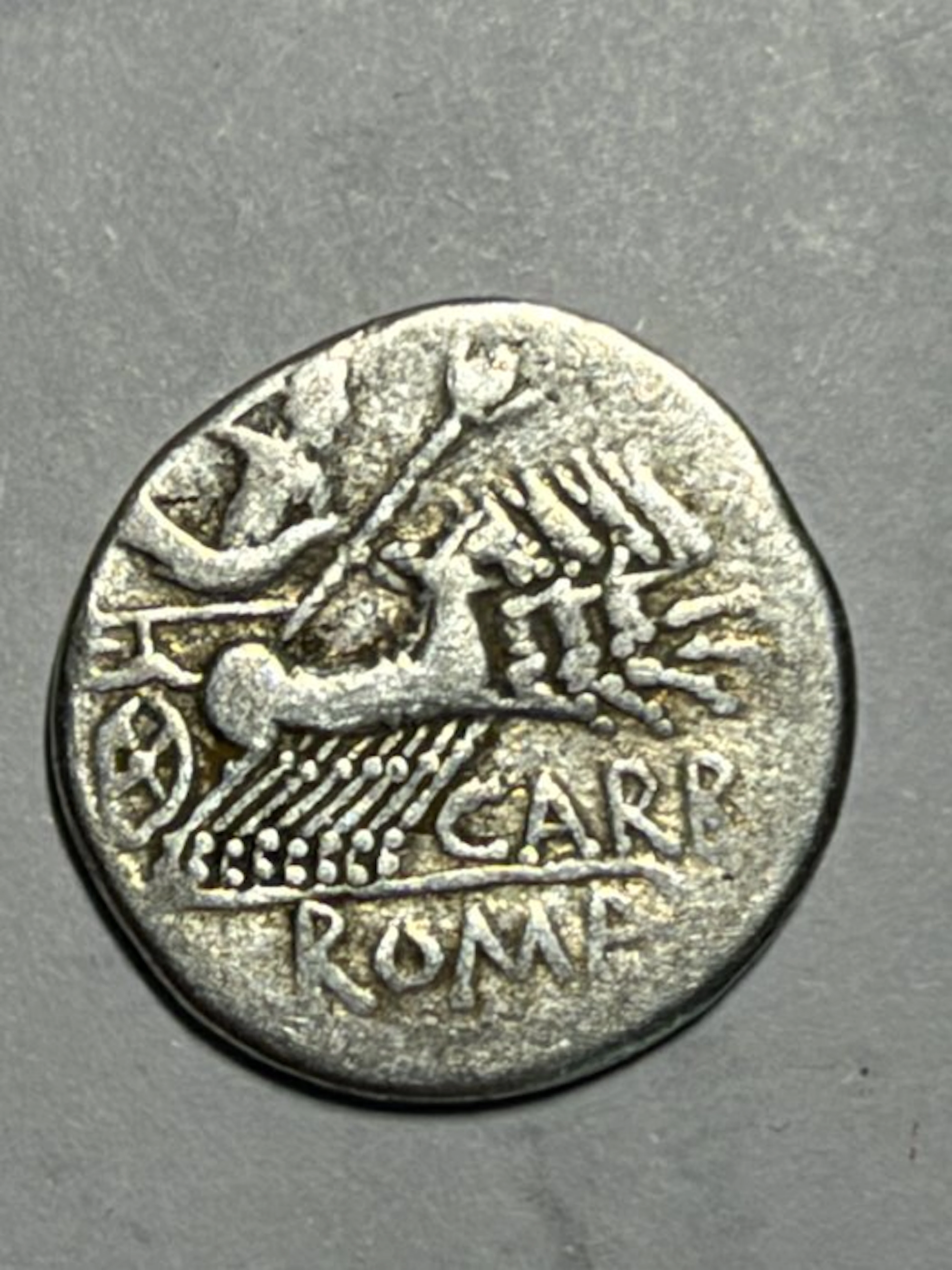 Roman Republic. M. Papirius Carbo, 122 BC. Denarius (No reserve price)