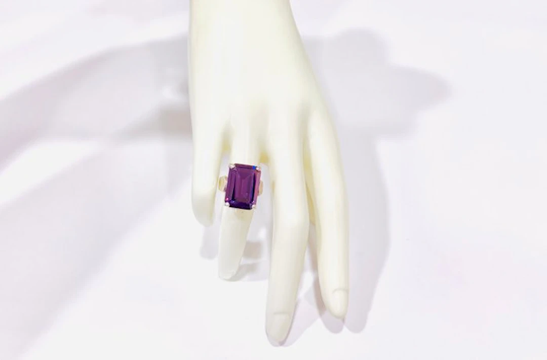 No reserve price - Ring Silver Amethyst