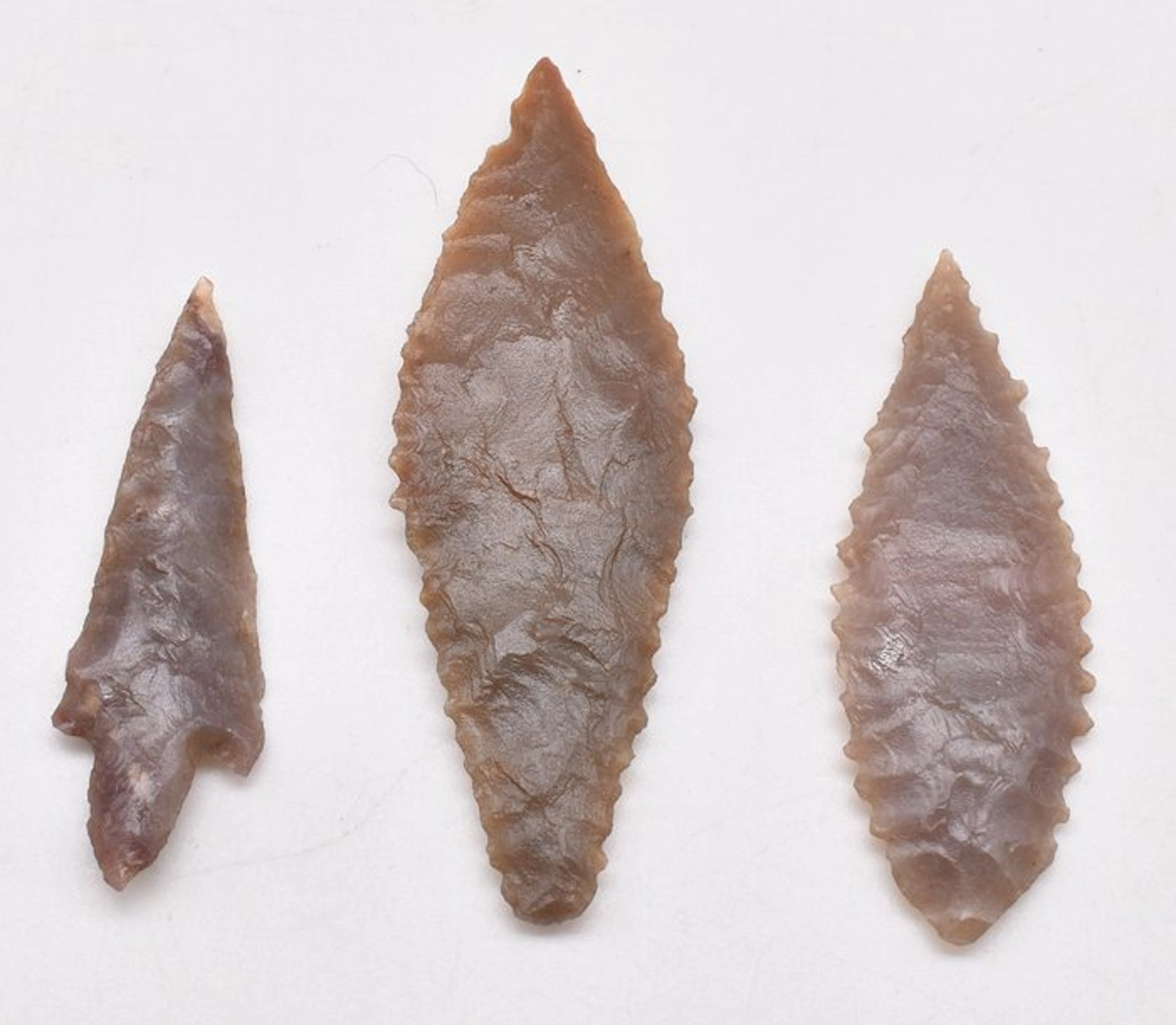 Neolithic Jasper, Flint Beautiful arrowheads, 4 cm to 5.6 cm (No reserve price)