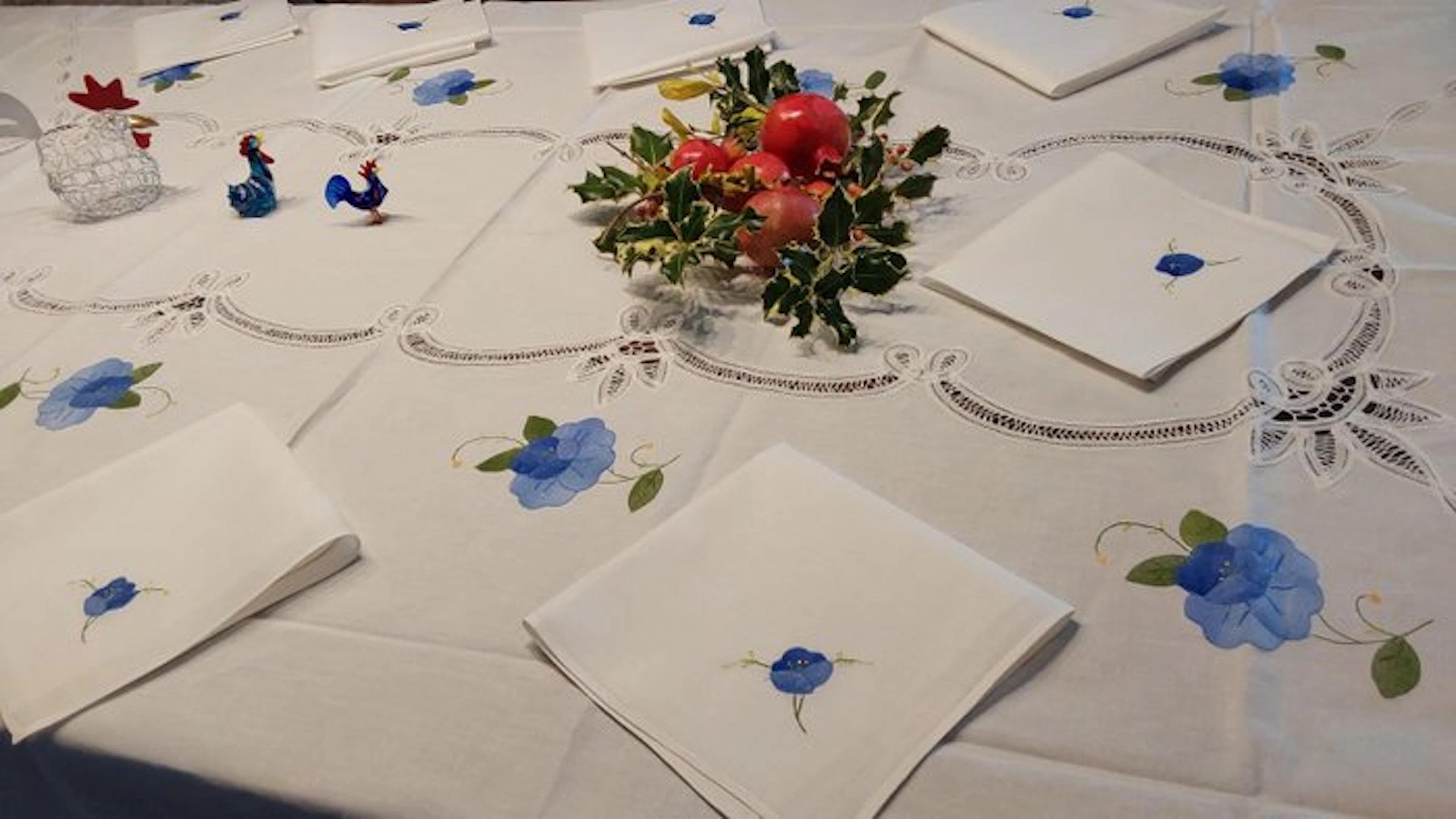 Tablecloth (13) - 255 cm - 175 cm - Ancient trousseaus