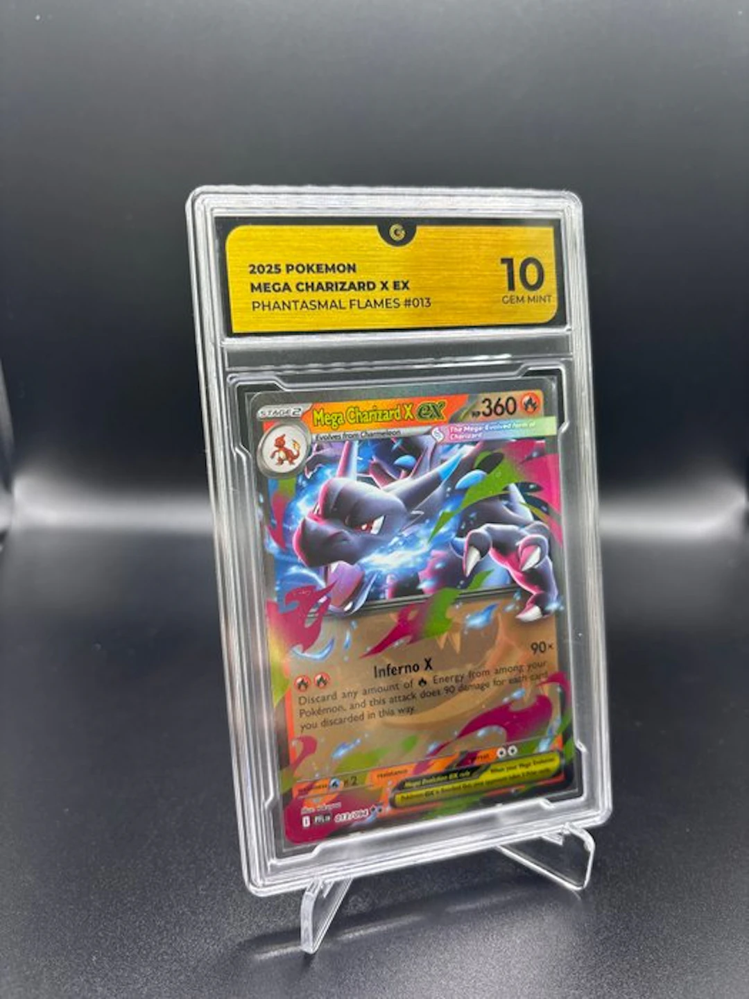 Pokémon - 1 Graded card - Mega Charizard X EX 013 Phantasmal Flames - GG 10