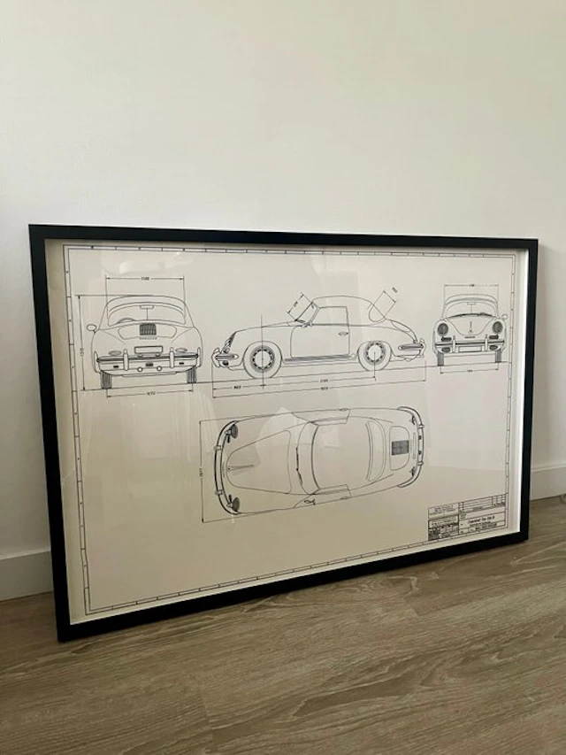Porsche 356 B Cabriolet - Technical Drawing - Frame - Design
