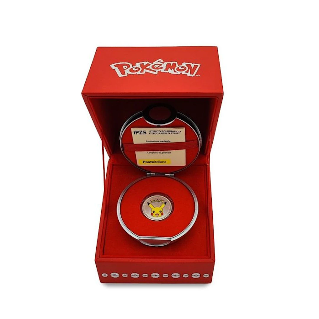 Italy. Silver medal 2025, Pikachu Poké Ball, Silver .925