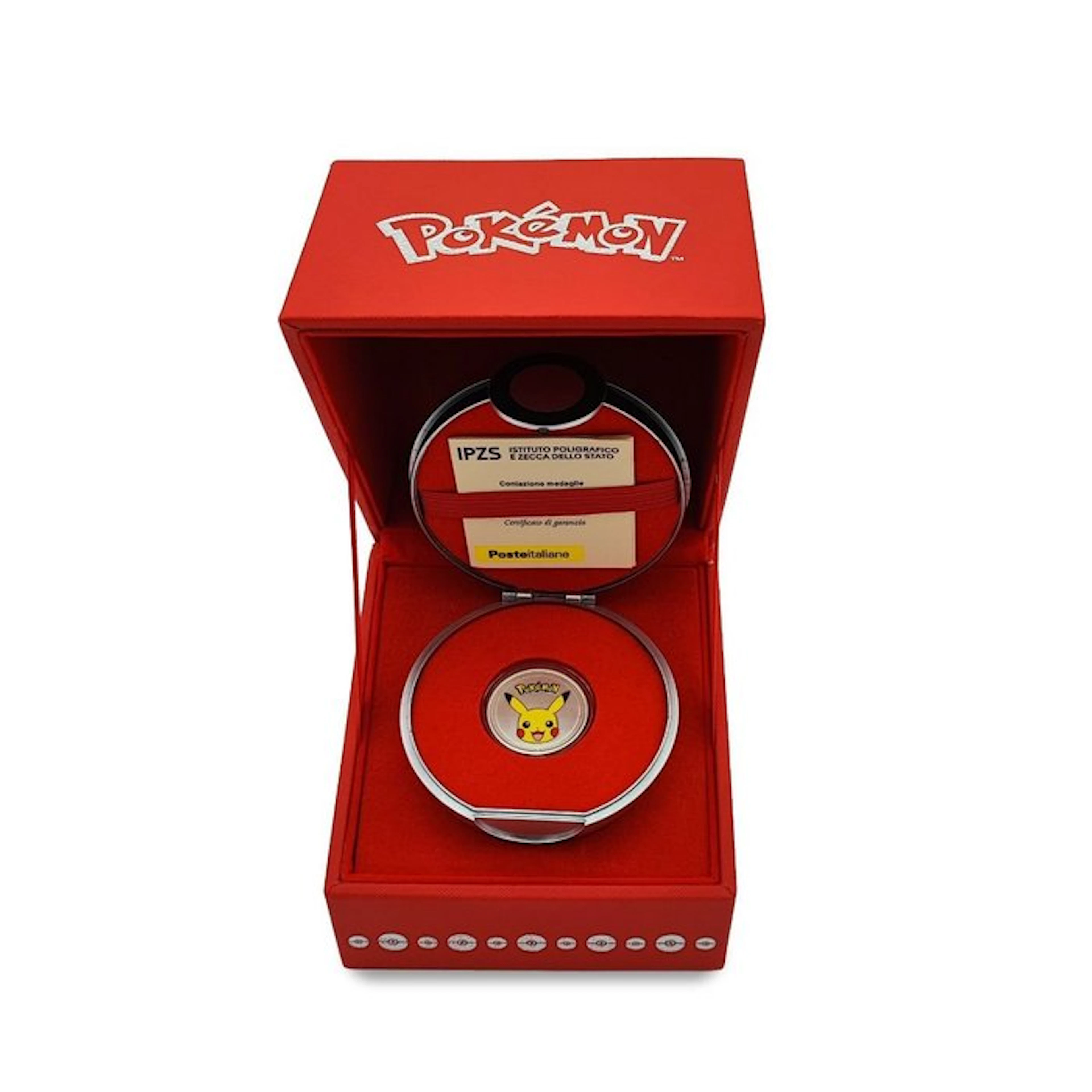 Italy. Silver medal 2025, Pikachu Poké Ball, Silver .925
