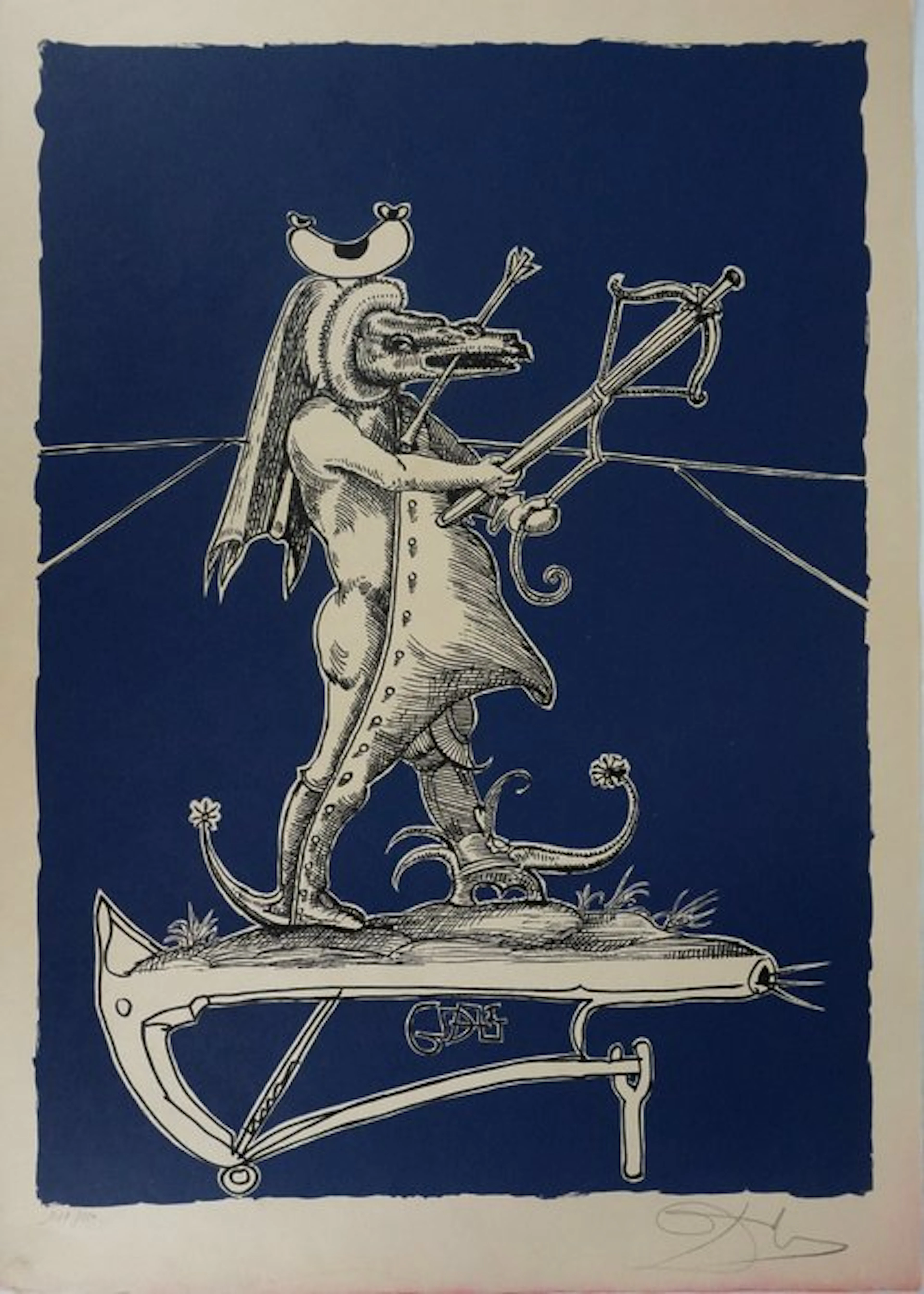 Salvador Dali (1904-1989) - Pantagruel, Le chevalier surréaliste à l'arc