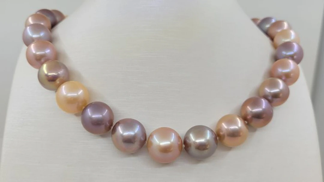 Necklace - 14 kt. White gold - 13x15mm Huge Edison Pearl