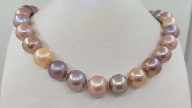 Necklace - 14 kt. White gold - 13x15mm Huge Edison Pearl