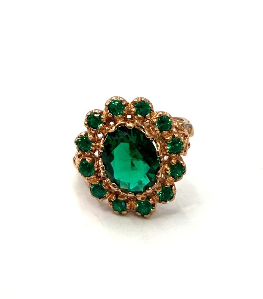No reserve price - Ring - 9 kt. Rose gold, Silver Spinel