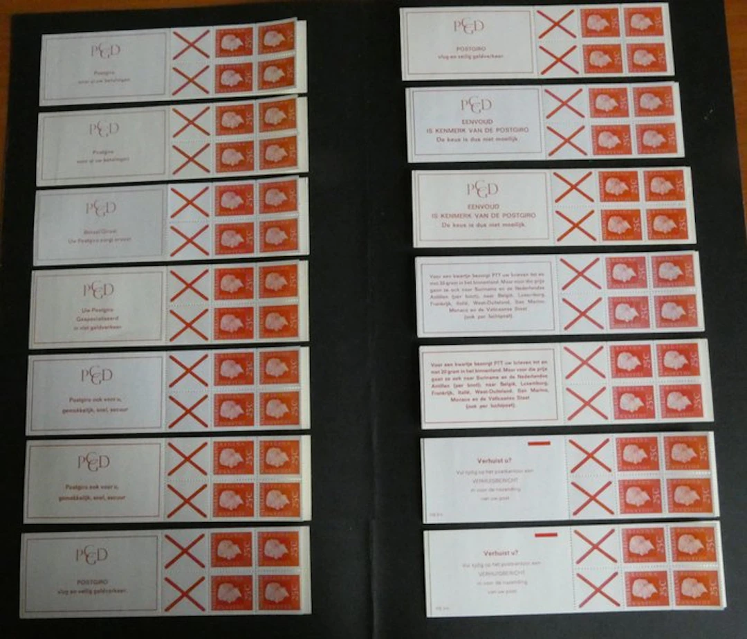 Netherlands 1969/1971 - Complete set PB 9 stamp booklets - NVPH PB 9a t/m 9hF