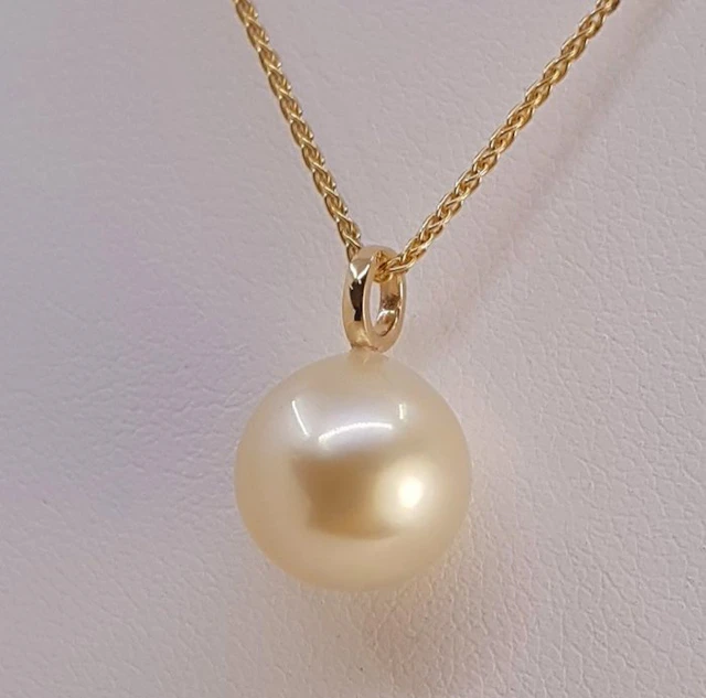 Pendant - 14 kt. Yellow gold - 11X12mm South Sea Pearl