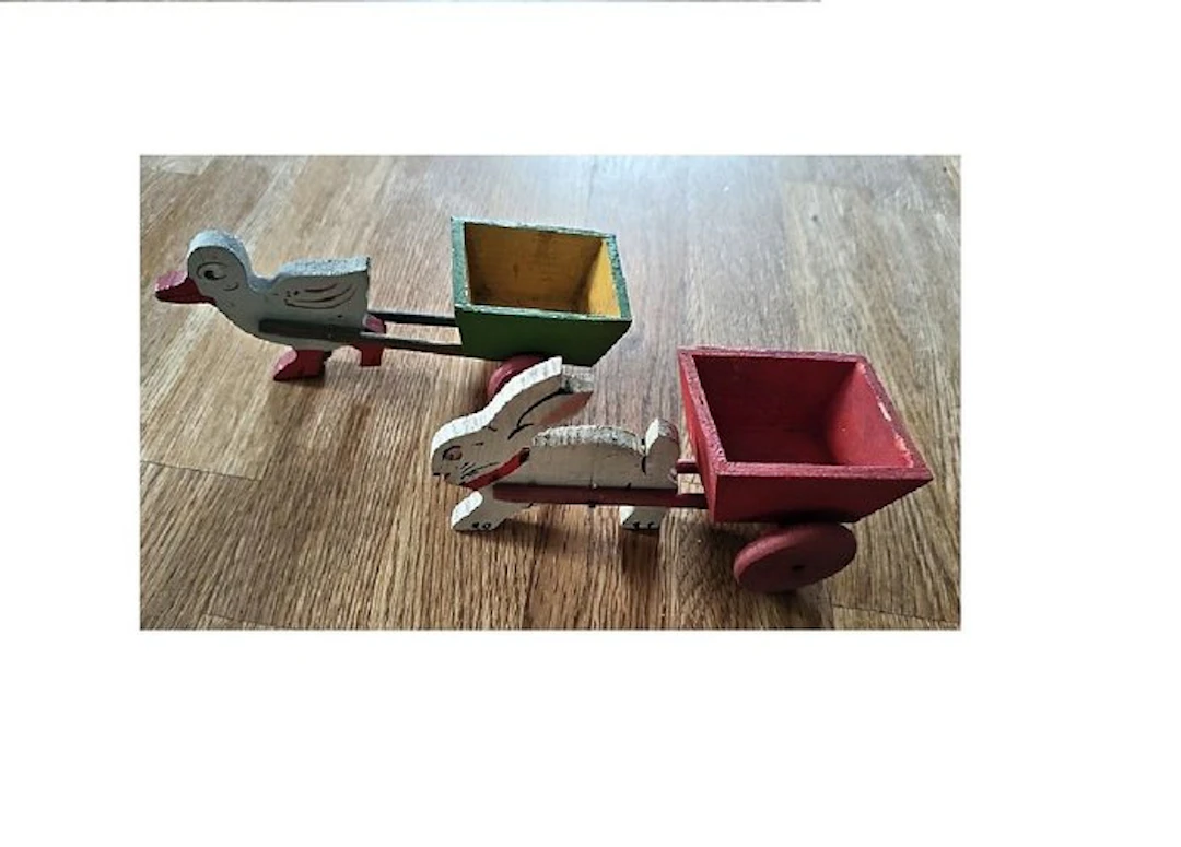 keine - Toy vehicle Gespann, Osterhase und Ente mit Wagen - 1930-1940 - Germany