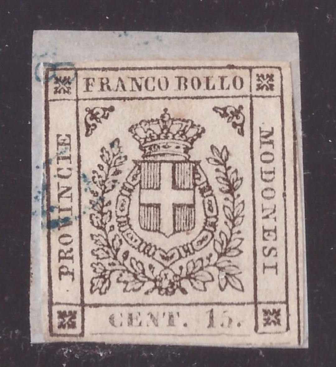 Italian Ancient States - Modena 1859 - 15 dark brown centesimi - Sassone N. 13a