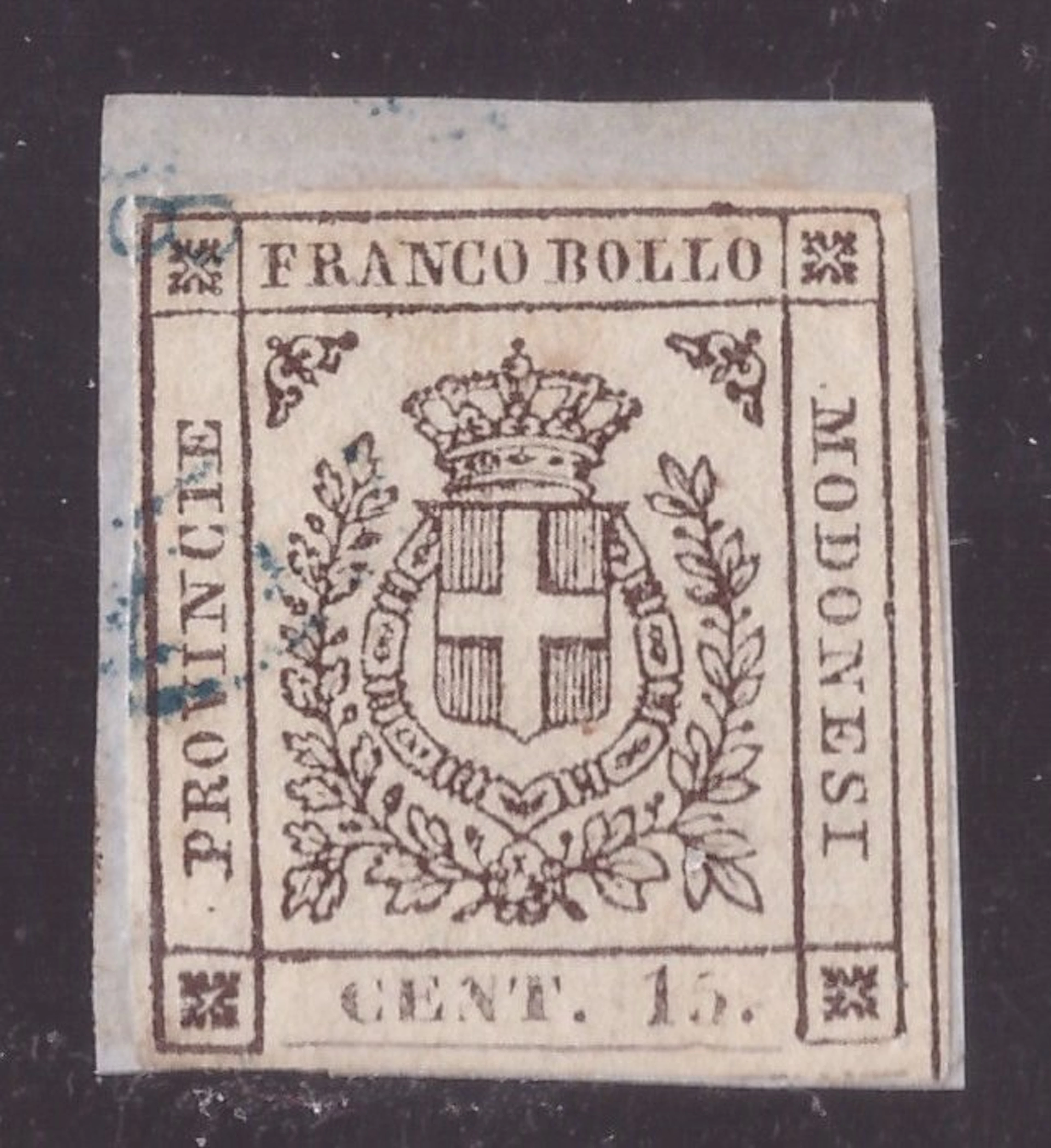 Italian Ancient States - Modena 1859 - 15 dark brown centesimi - Sassone N. 13a