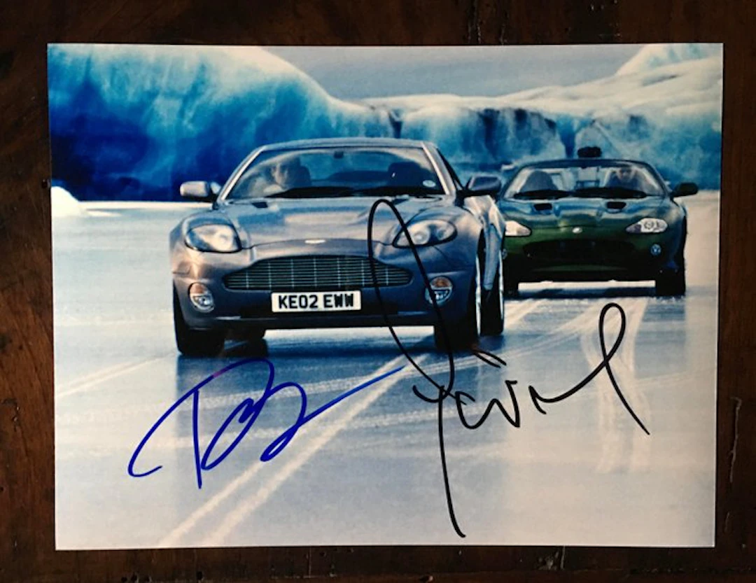 PIERCE BROSNAN - Double SIGNED AUTOGRAPH Die Another Day.