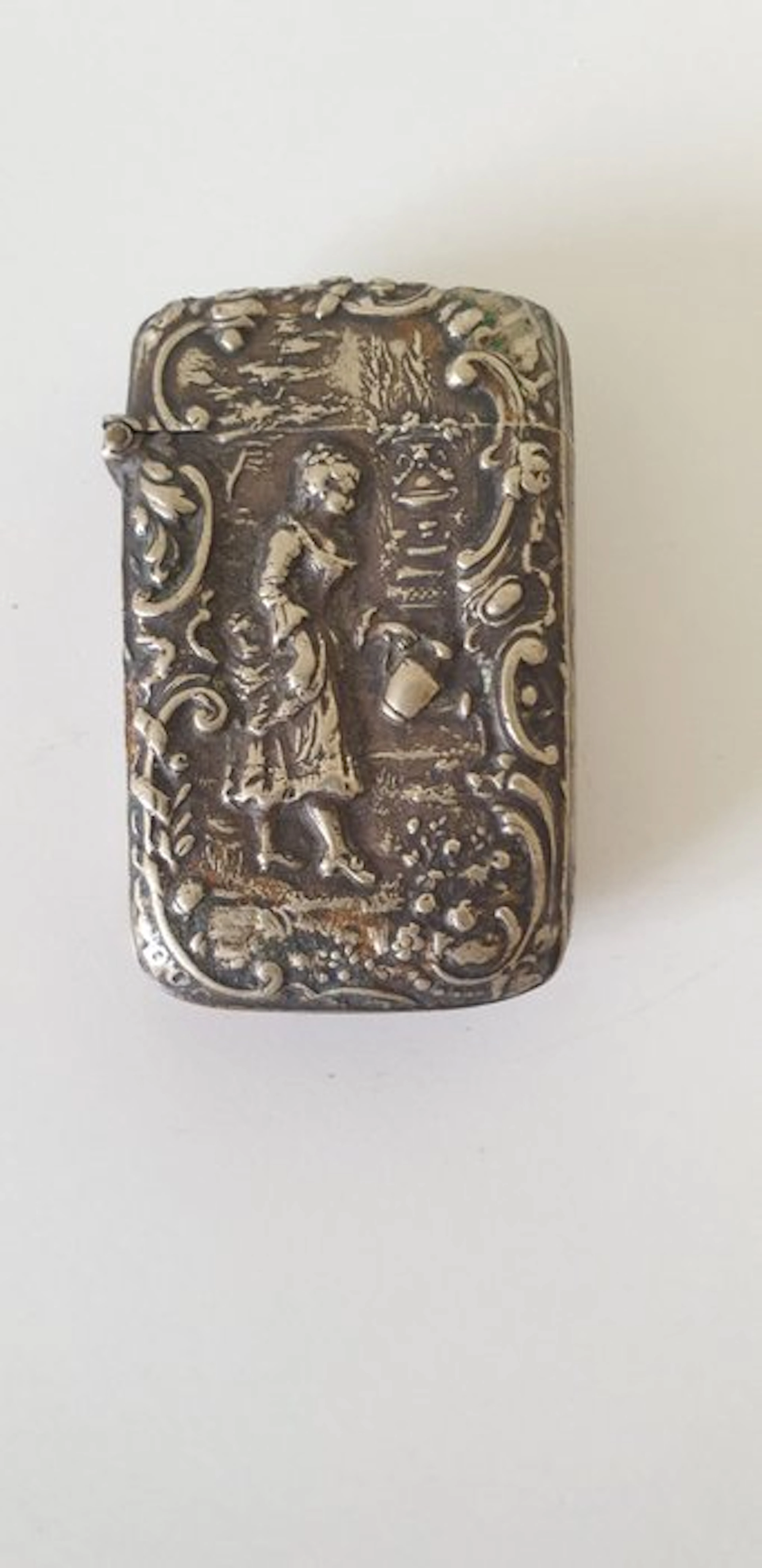 Matchbox holder - Silver - Old box
