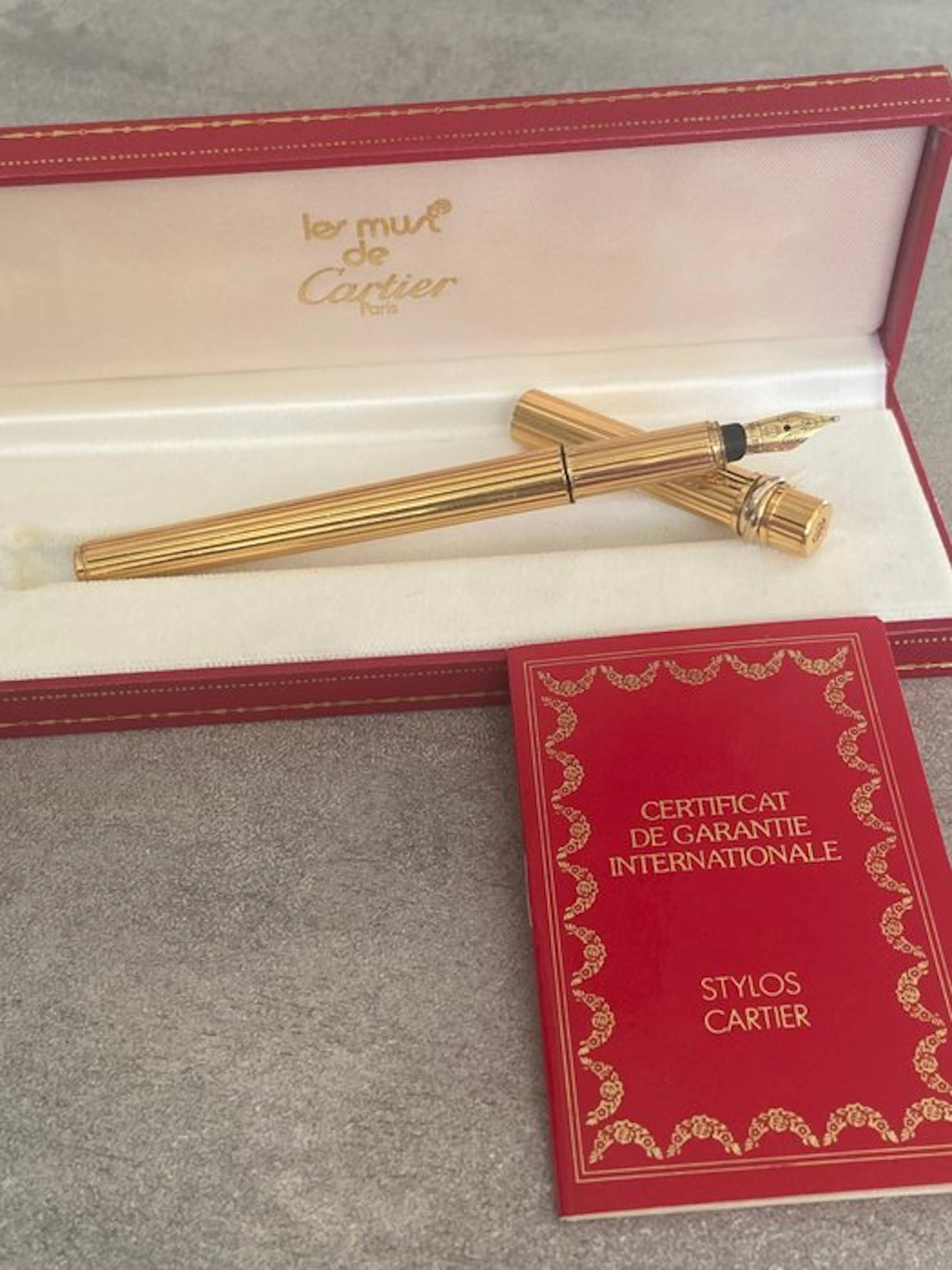 Cartier - trinity 3 ori con pennino in oro 18 kt 750 - Fountain pen