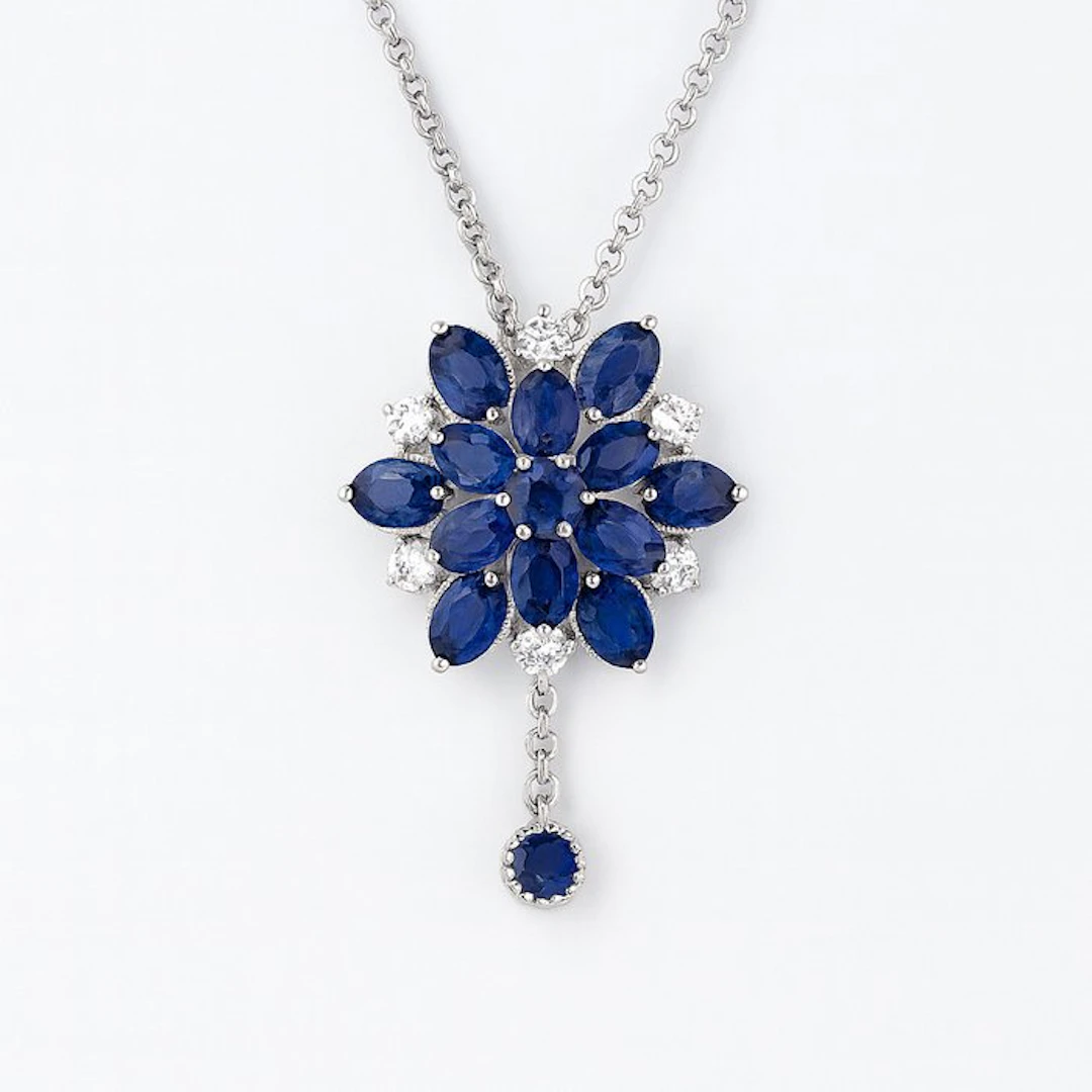 No reserve price - Necklace Gold-plated Sapphire - Topaz - 18K Gold Plated
