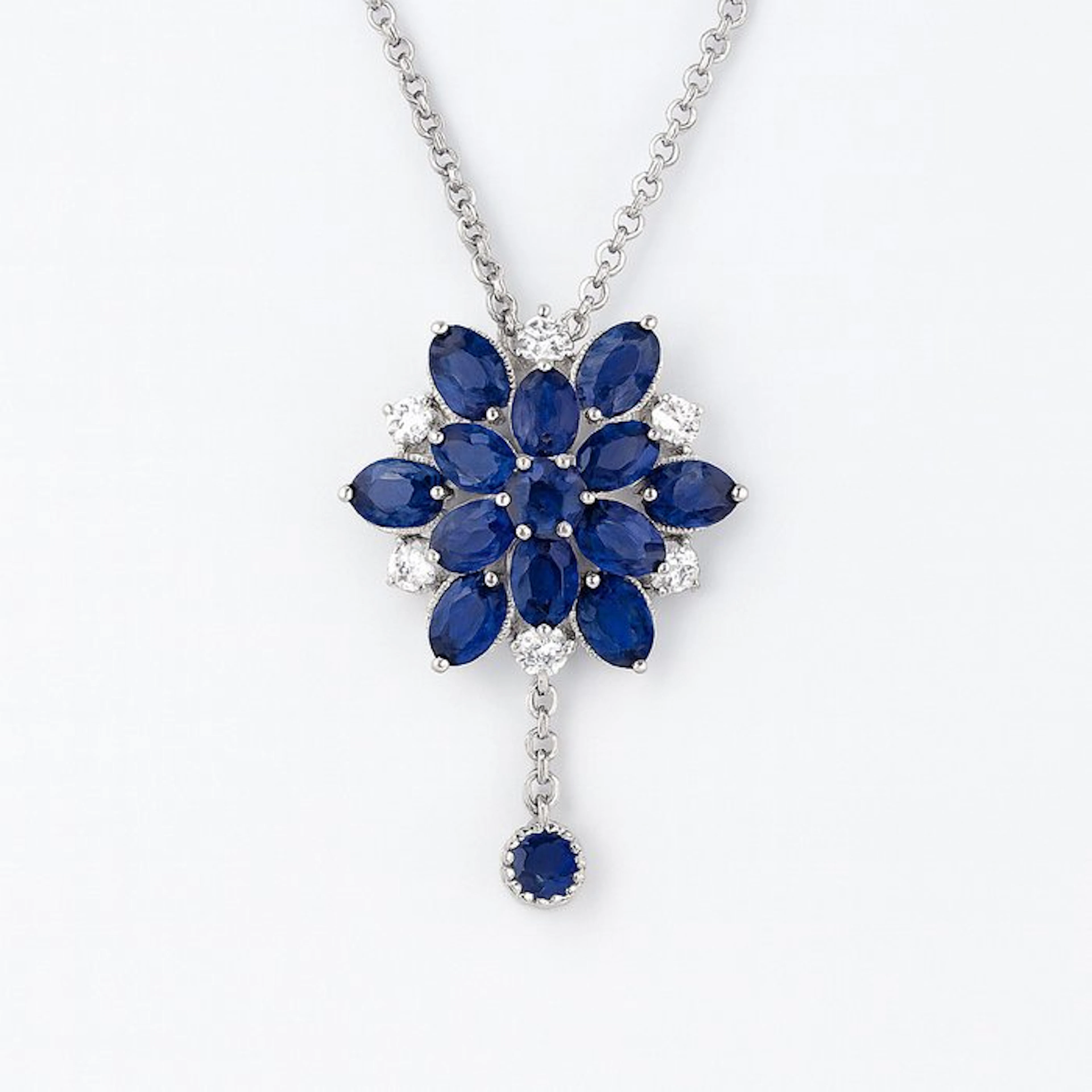 No reserve price - Necklace Gold-plated Sapphire - Topaz - 18K Gold Plated