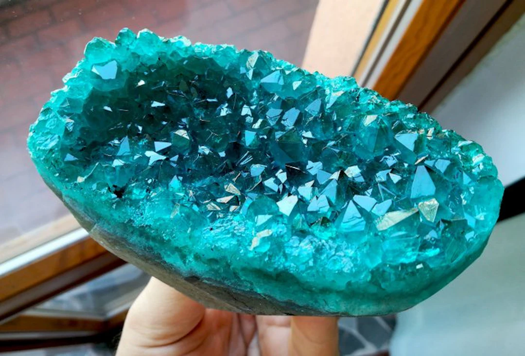 Marine Green Quartz Crystal cluster - Height: 12 cm - Width: 10 cm- 699 g