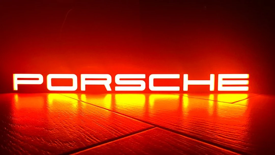 Porsche illuminated sign - insegna xxl porsche - Lighted sign - Plastic, led