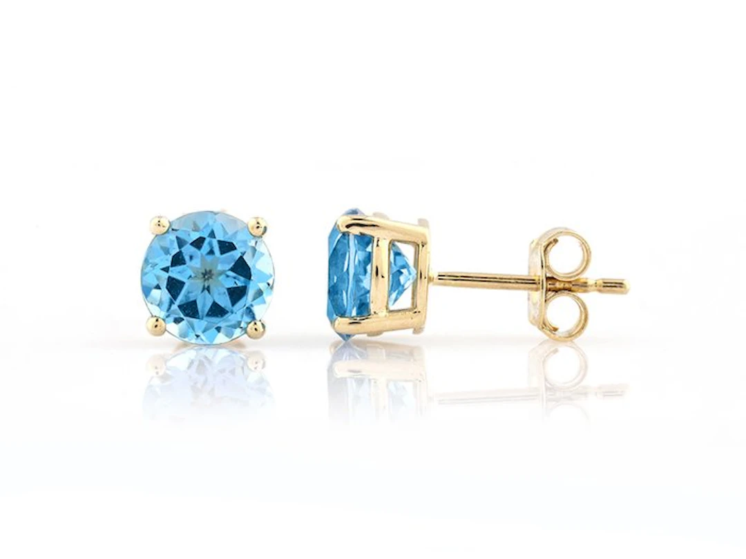 No reserve price - Earrings - 14 kt. Yellow gold - 3.11ct. tw. Topaz