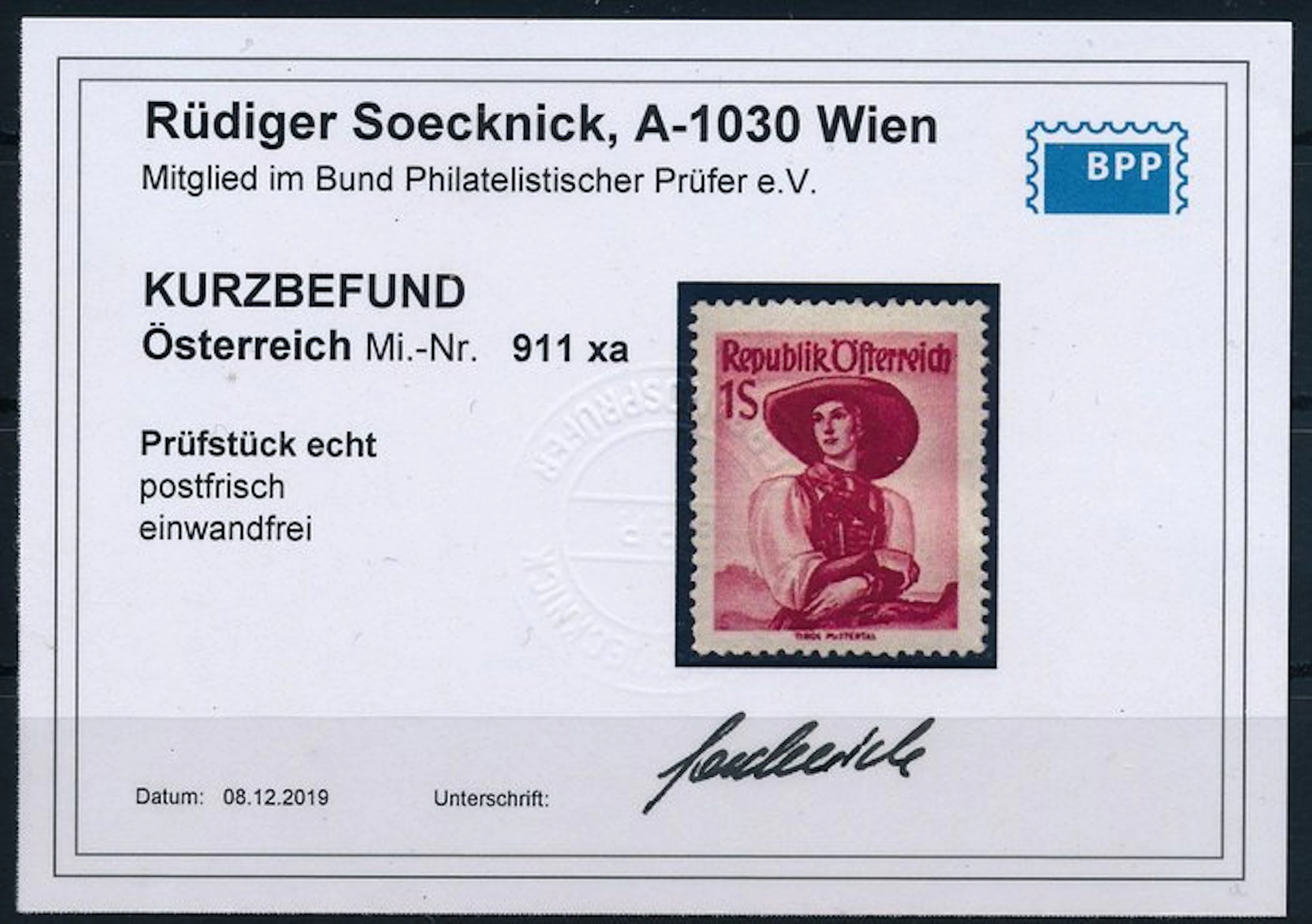 Austria 1948 - Costumes 1 Schilling red