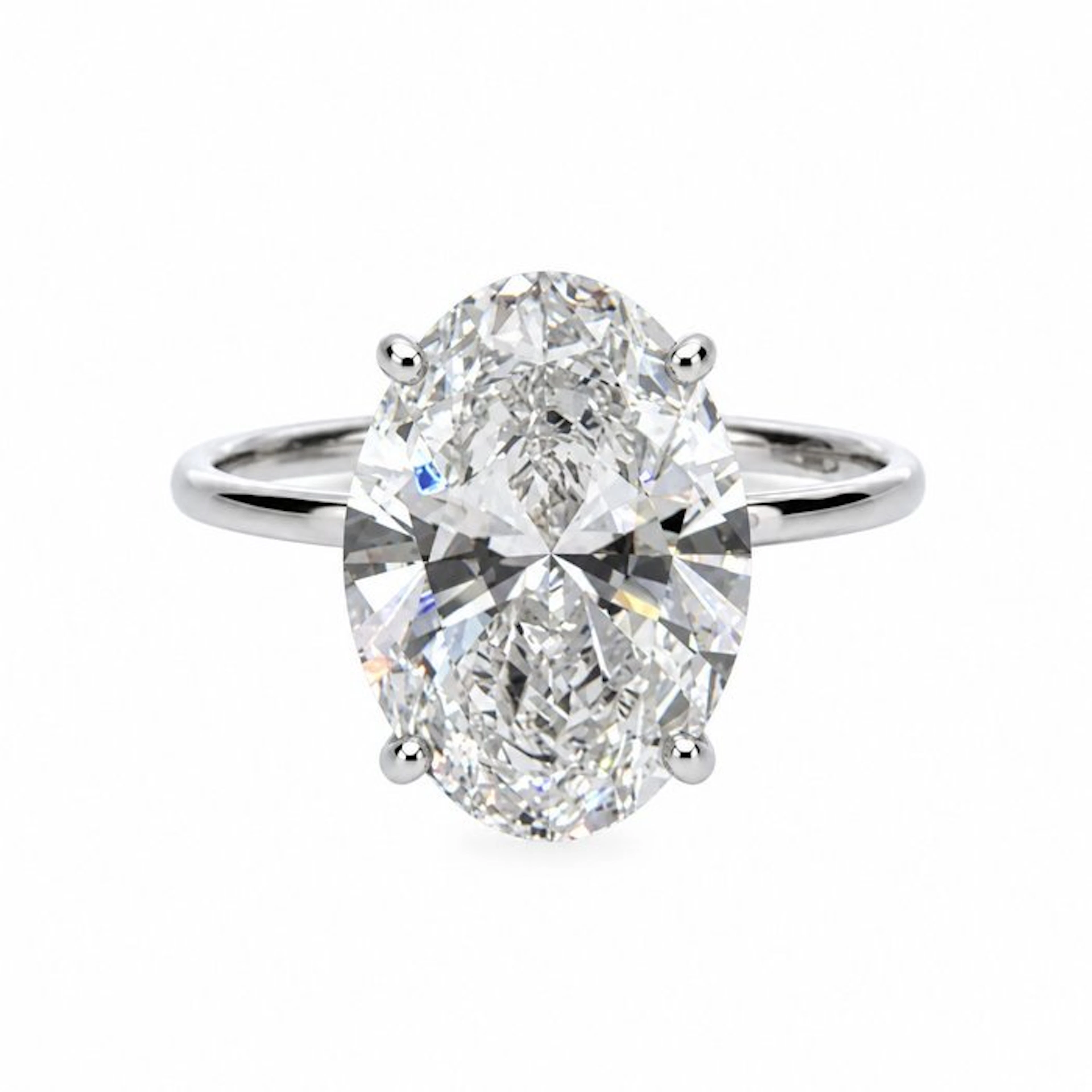 No reserve price - Ring - 14 kt. White gold - 5.08ct. tw. Diamond (Lab-grown)