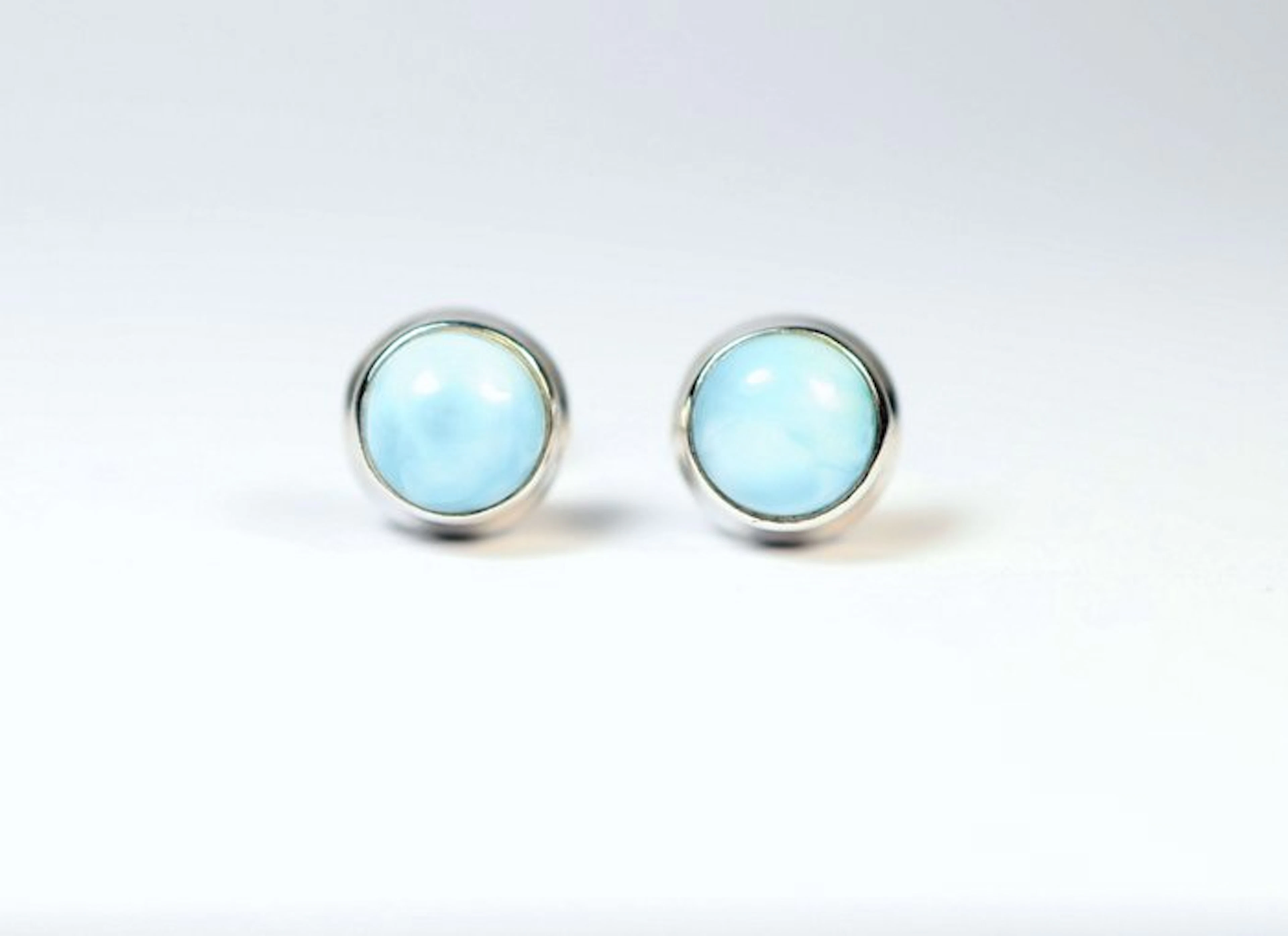 Larimar 2 x stud earrings- 2.08 g - (2)