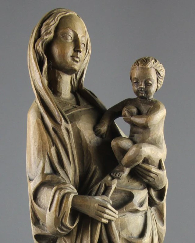 Sculpture, Madonna and Child - 39 cm - Limewood