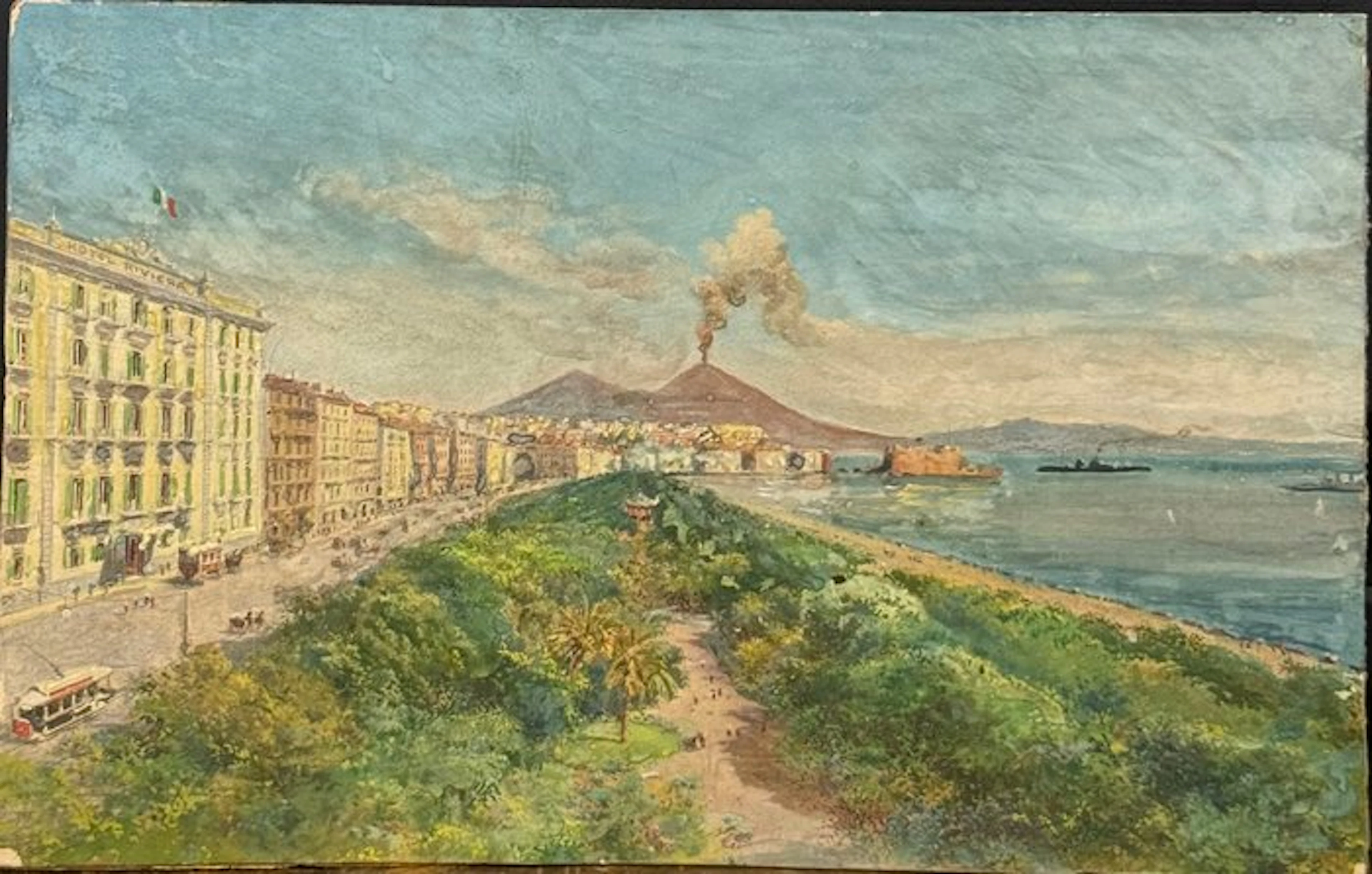 Artista Napoletano (XIX) - Veduta di Napoli