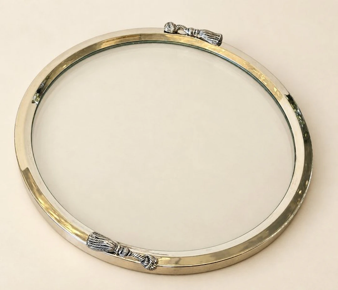 Breakfast plate - silver plated, stone or glass