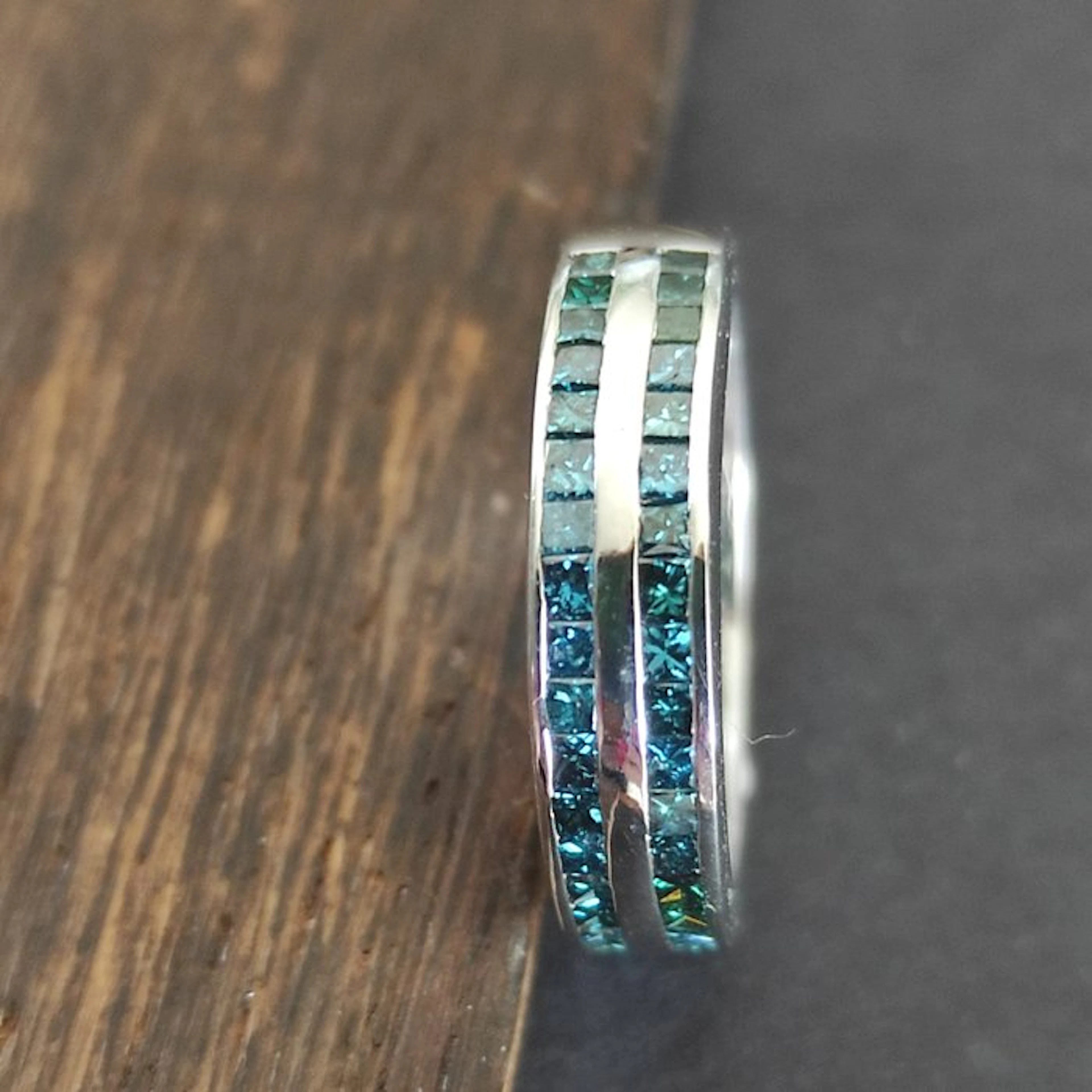 Diamond ring in sterling silver ring - Height: 6 cm- 2.5 g - (1)