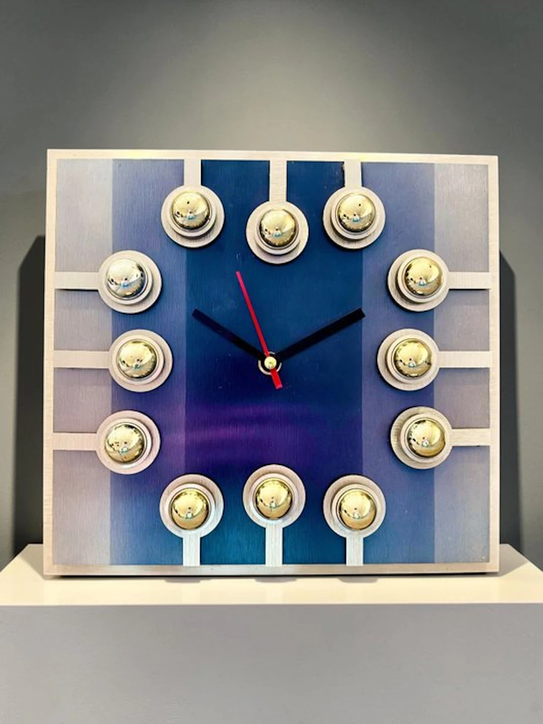 Wall clock - Juwelier Hörl Prototype - Mid-century modern Steel