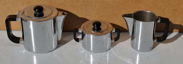 Alessi - Carlo Alessi - Coffee set (3) - Cilindrico Coffee Set - Stainless