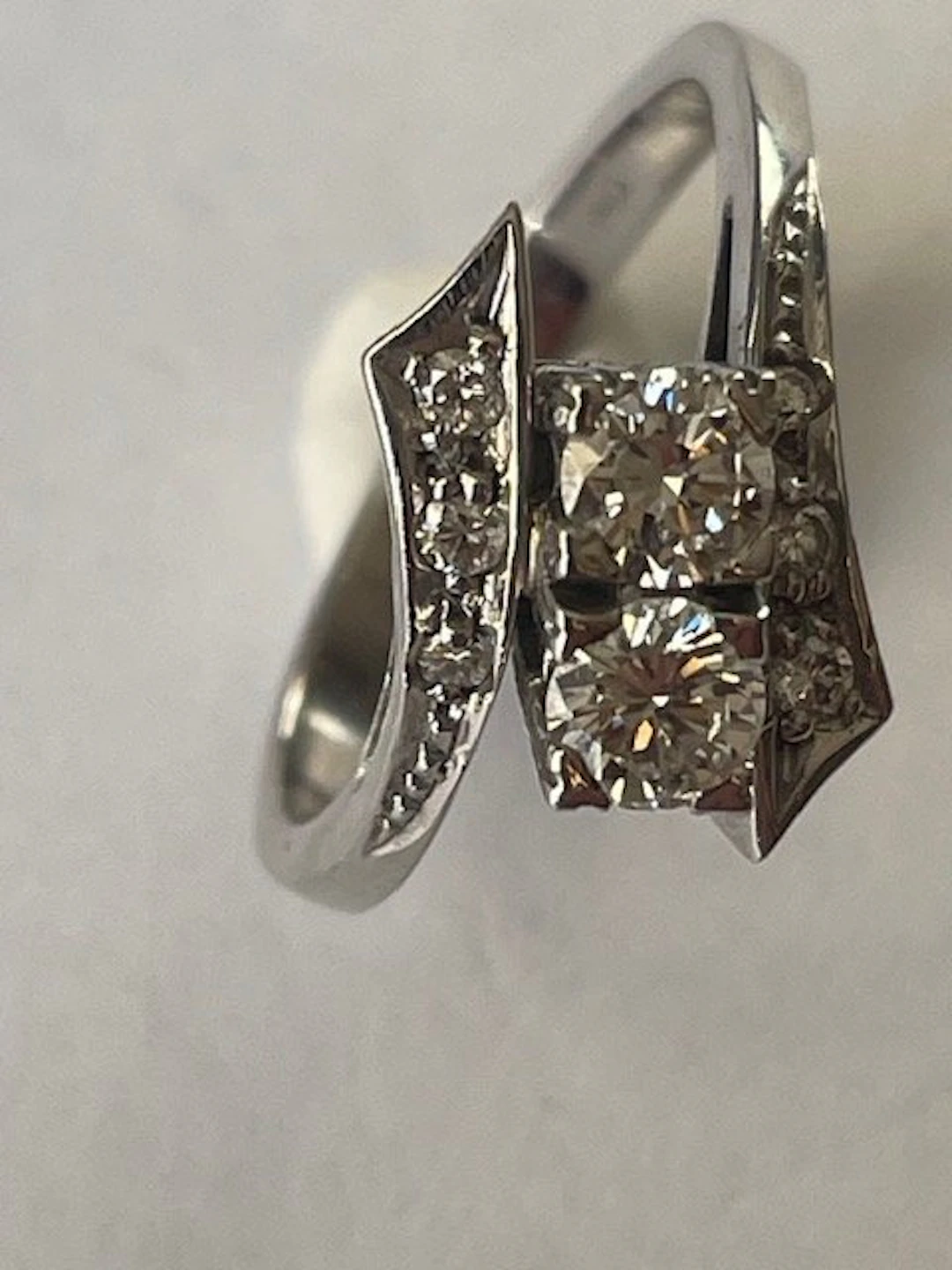 Ring - 14 kt. White gold - 0.60ct. tw. Diamond (Natural) - Diamond