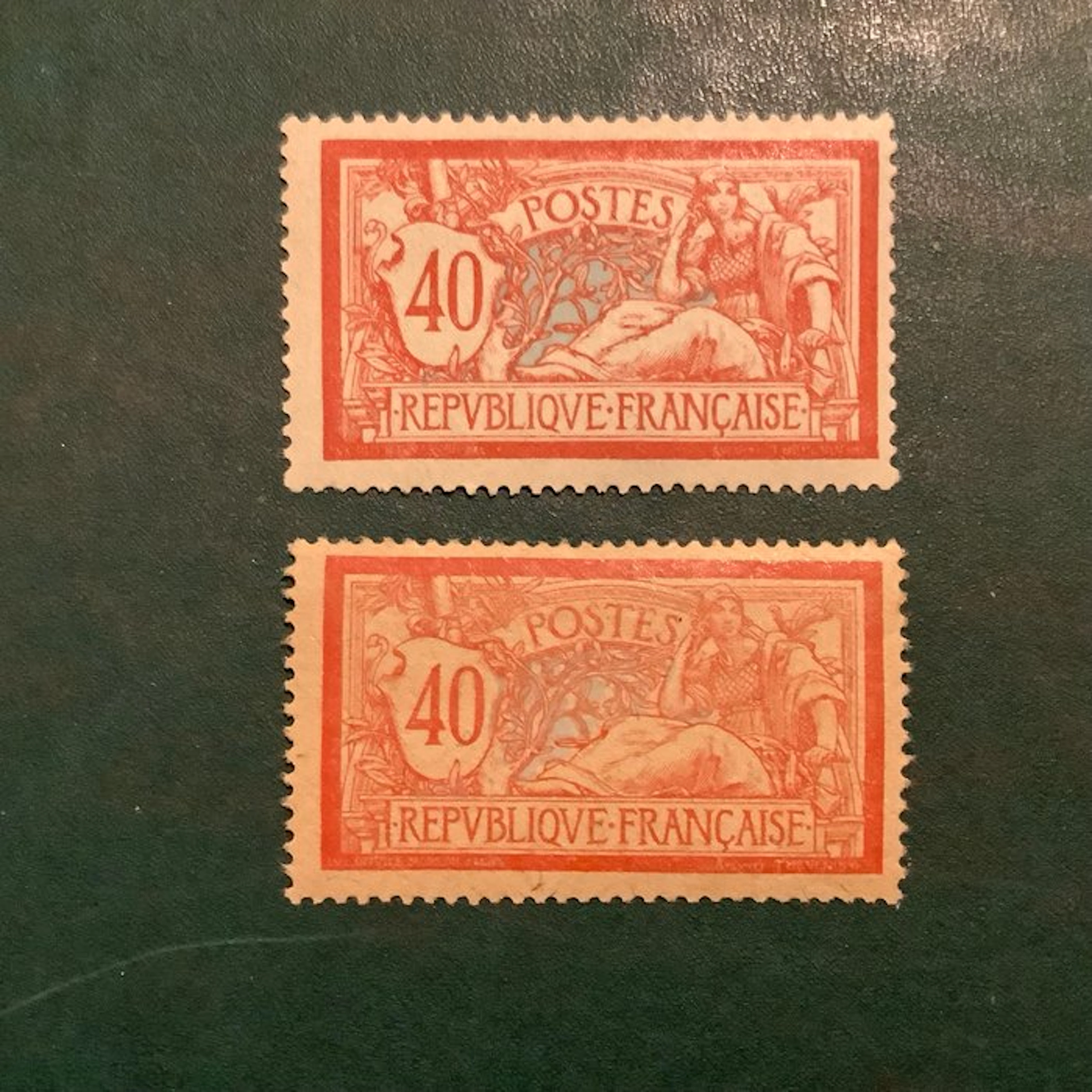 France 1900 - 40 cent Merson on plain and GC paper - MNH - Yvert 119 en 119d