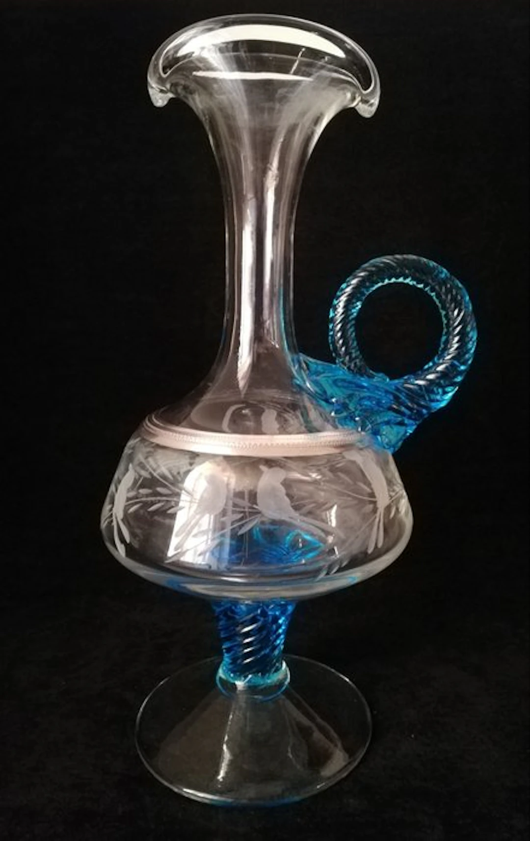 Cassetti Firenze - Ewer - Engraved crystal, Murano glass, 800 silver