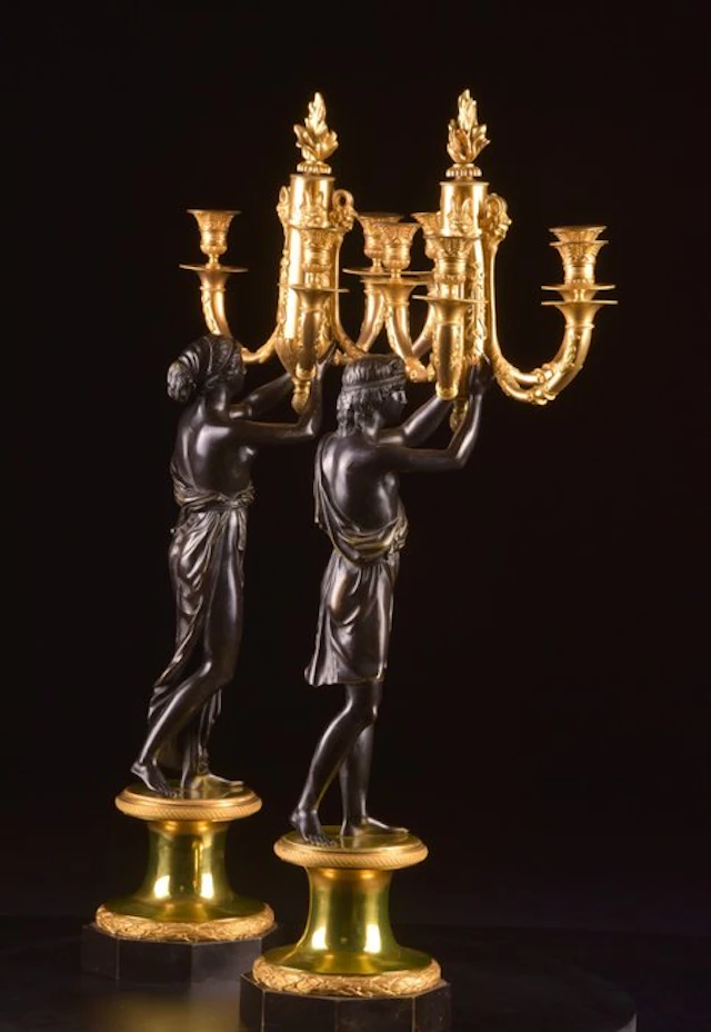 Candleholder Monumental pair of Charles X candlesticks –...