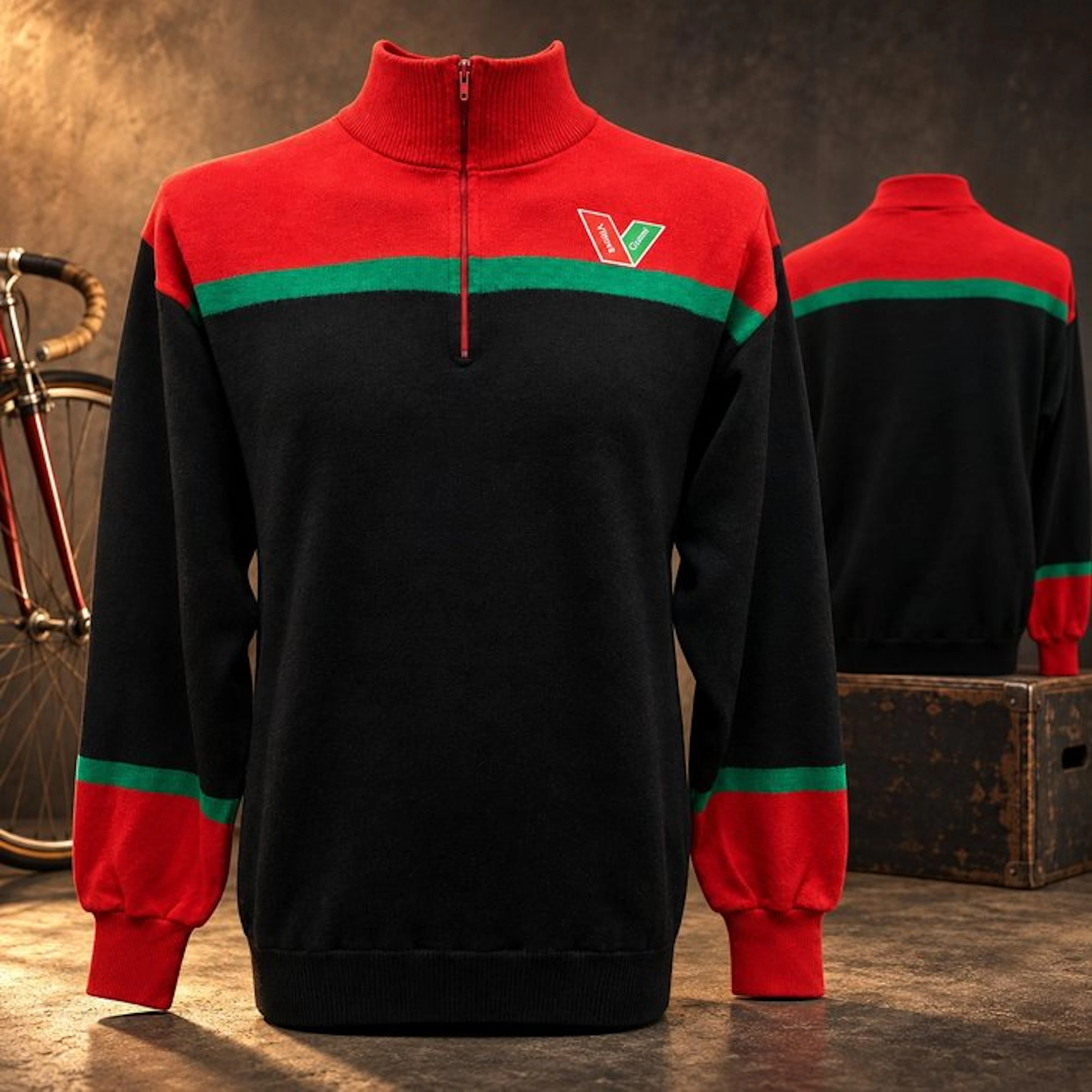 Vittore Gianni Milano – pullover vintage da ciclismo rosso