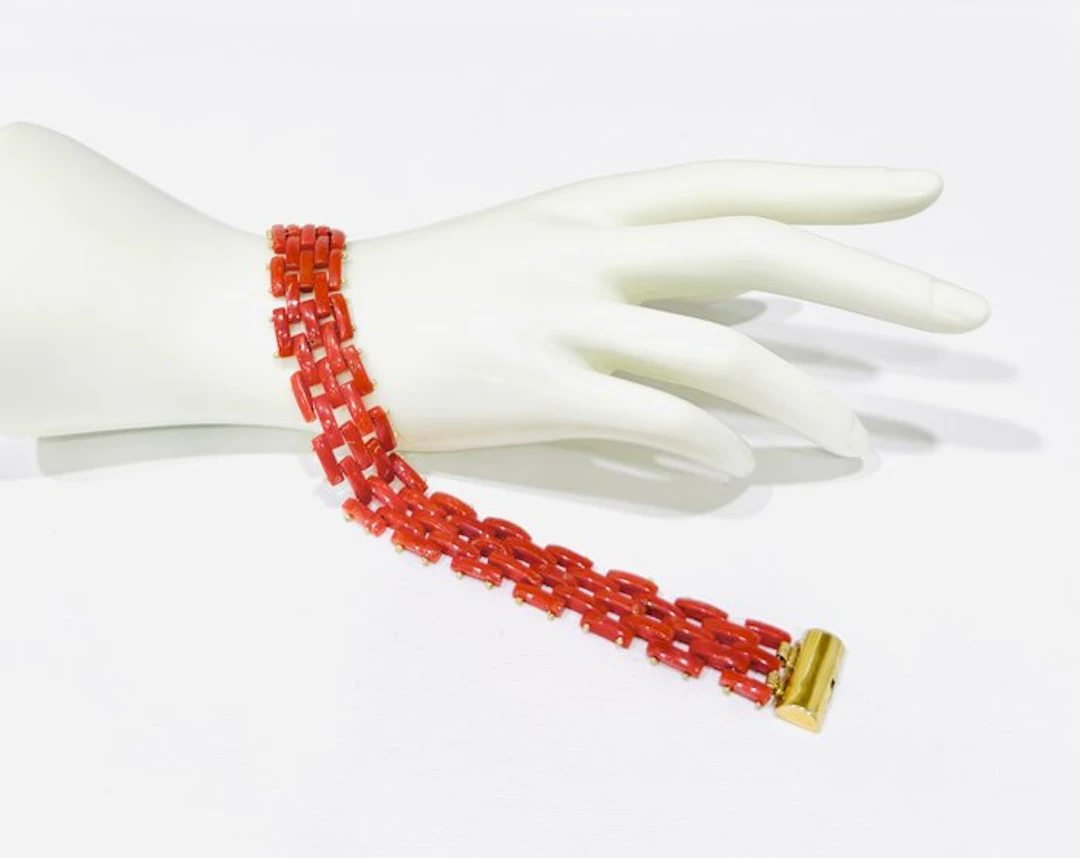 No reserve price - Bracelet Silver Coral