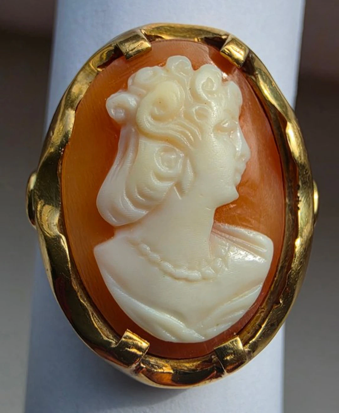 Ring - 14 kt. Yellow gold - Vintage camee ring