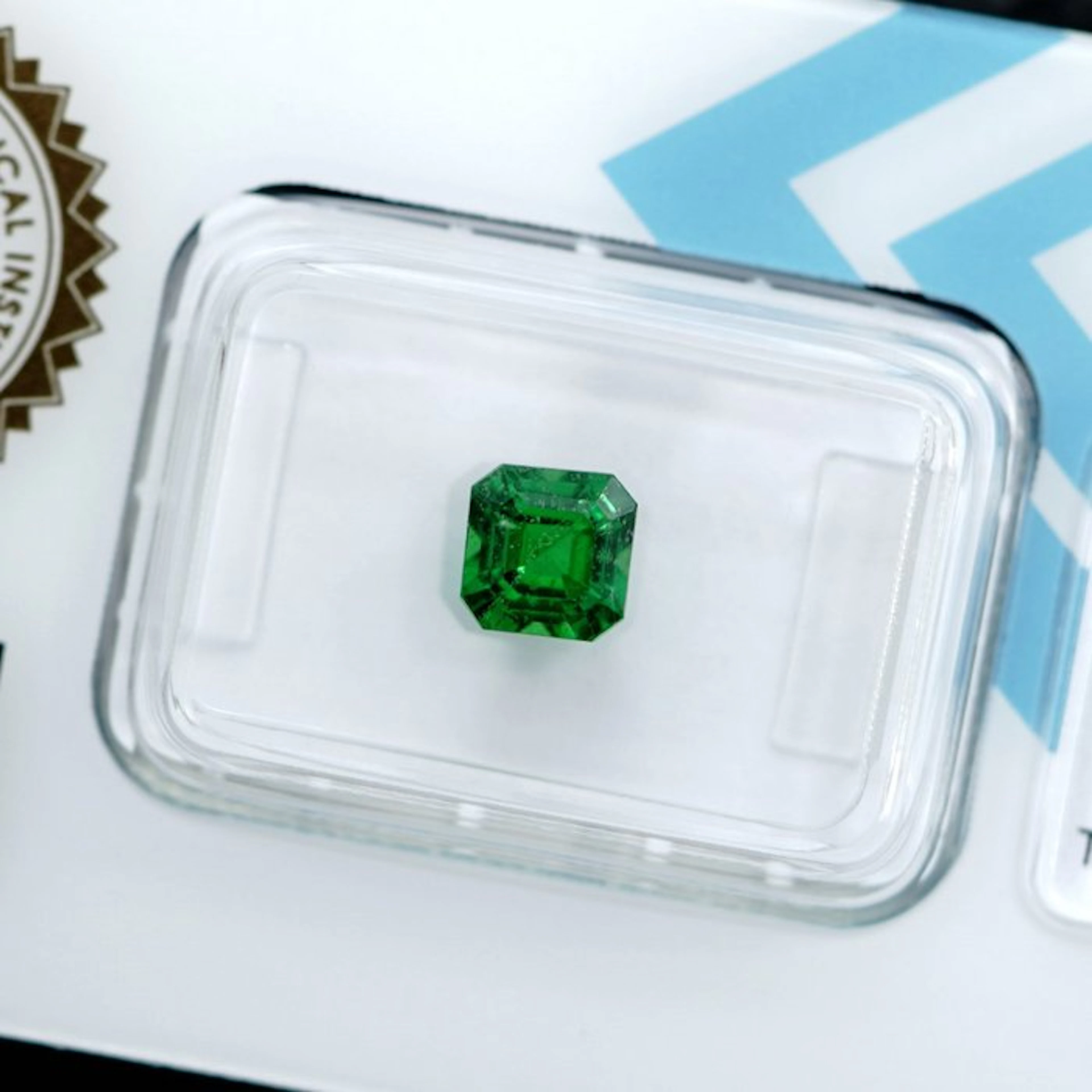1 pcs Green Tsavorite - 1.44 ct - International Gemological Institute (IGI)