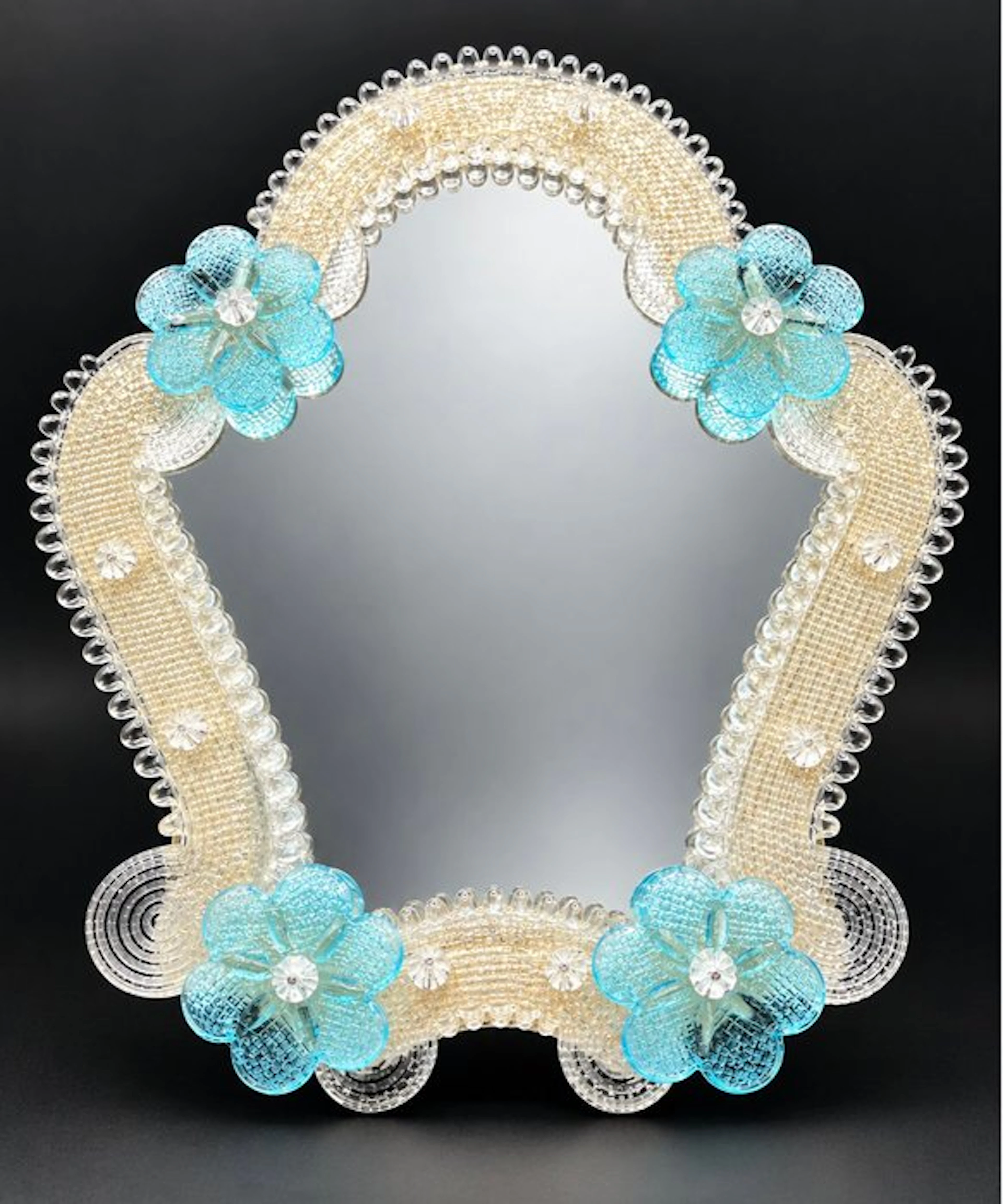 Mirror - Murano glass - Venetian standing mirror in...