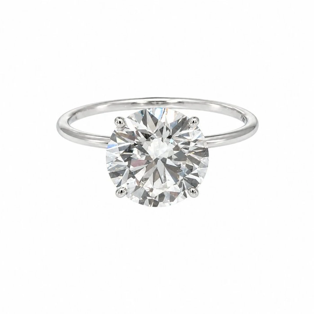 No reserve price - Ring - 14 kt. White gold - 5.04ct. tw. Diamond (Lab-grown)