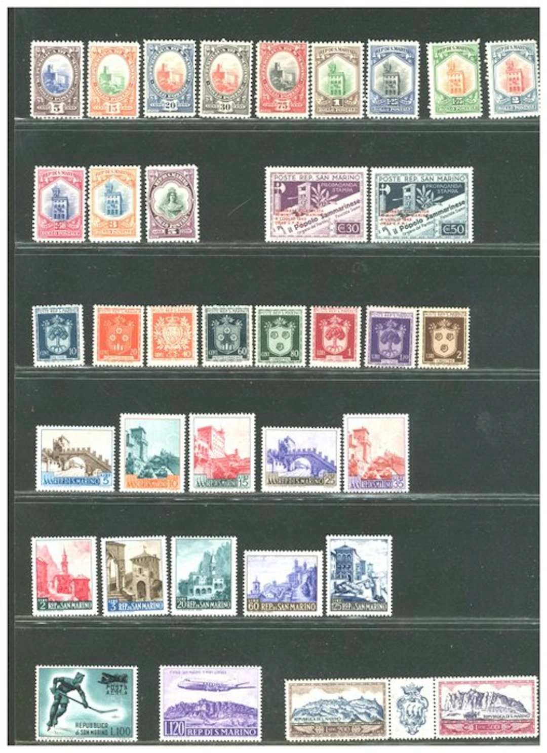 San Marino 1943/1990 - Selection of MNH stamps and miniature sheets.
