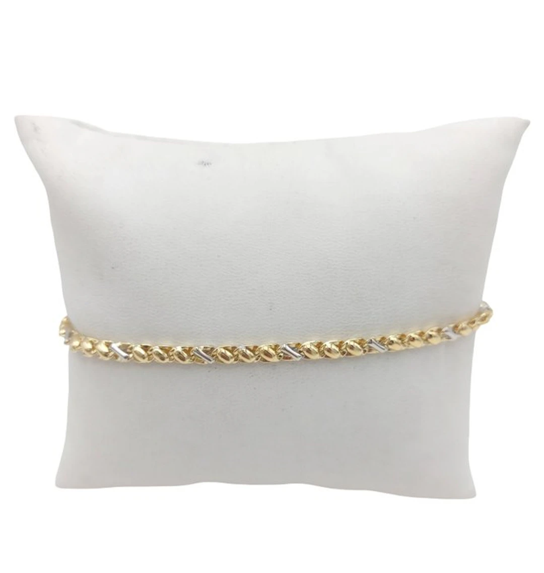 Bracelet - 18 kt. Yellow gold, White gold - 0.01ct. tw. Diamond (Natural)