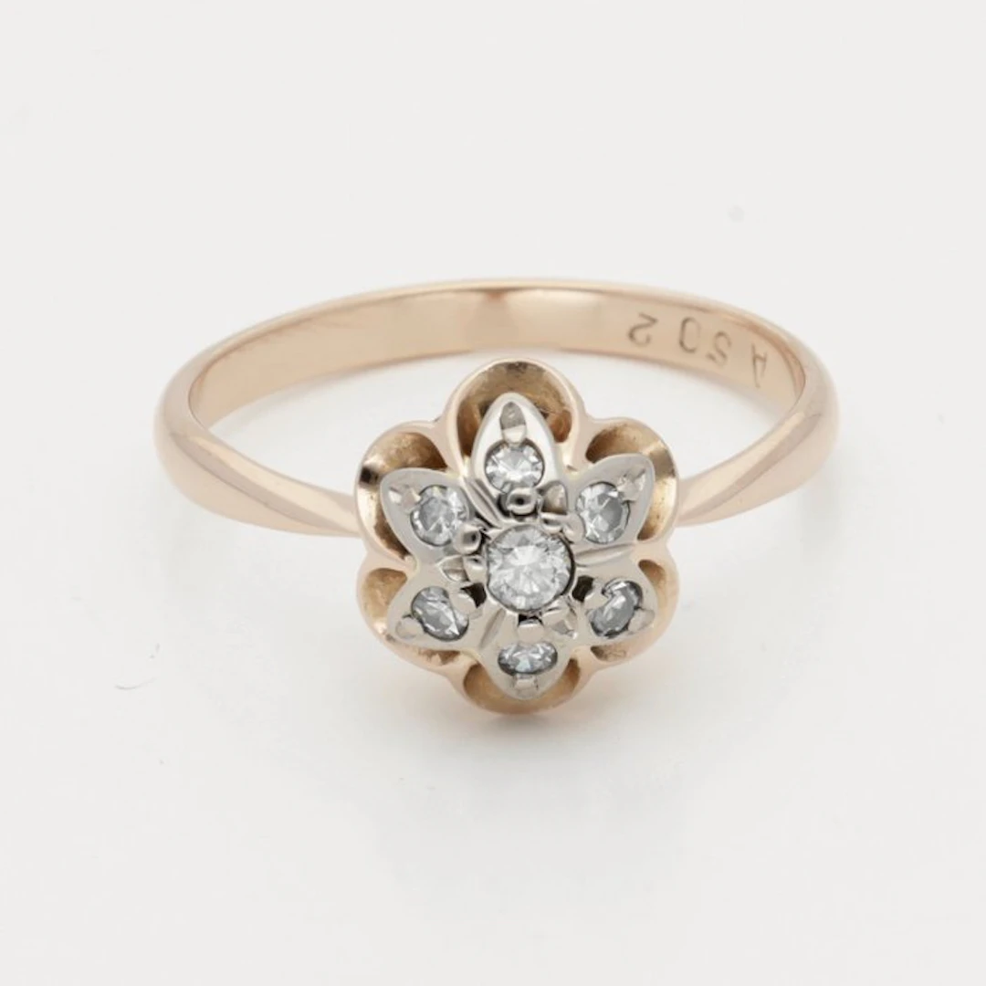 Ring - 14 kt. Rose gold Diamond (Natural)