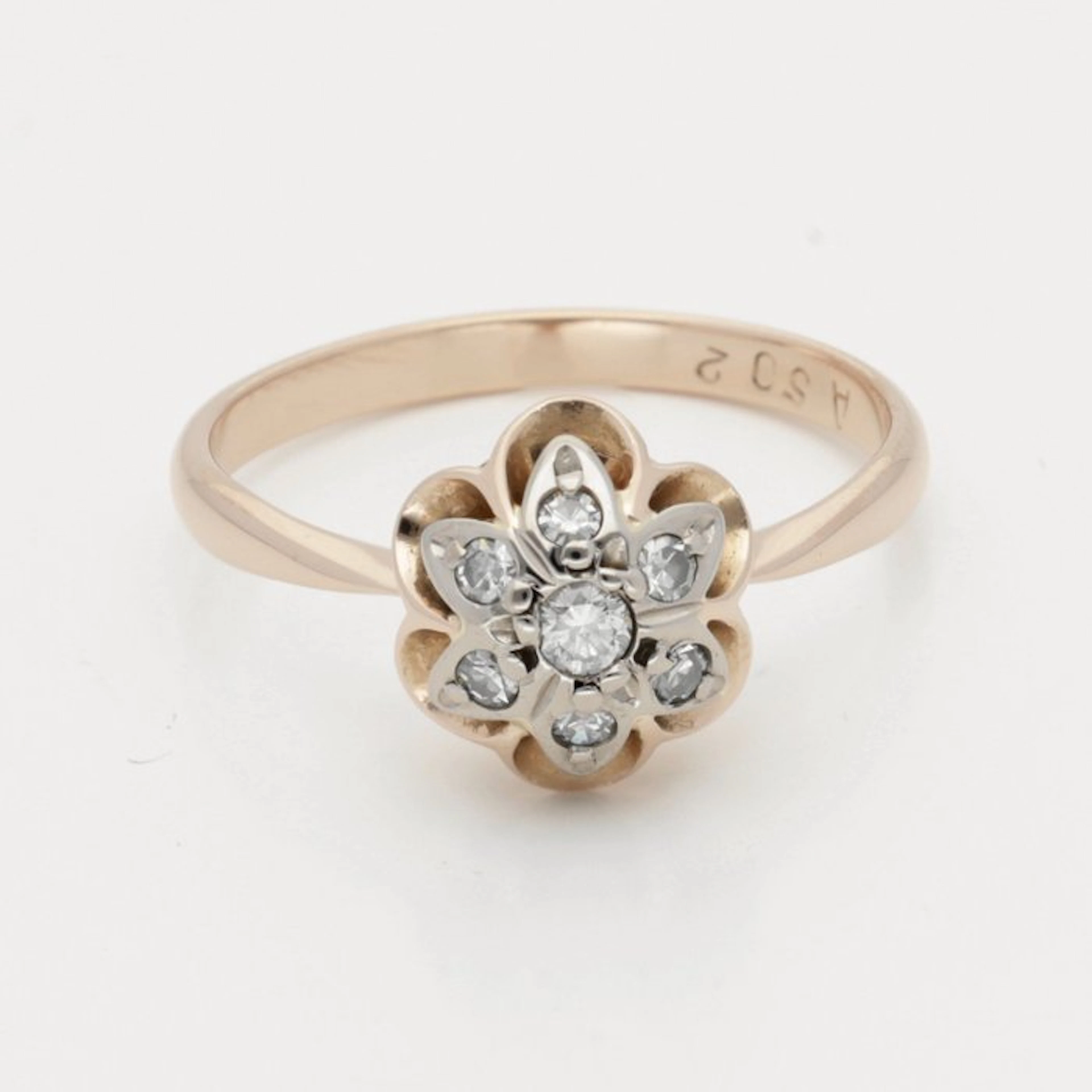 Ring - 14 kt. Rose gold Diamond (Natural)