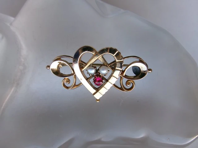Gold-filled, Doublé - Brooch - Art Nouveau