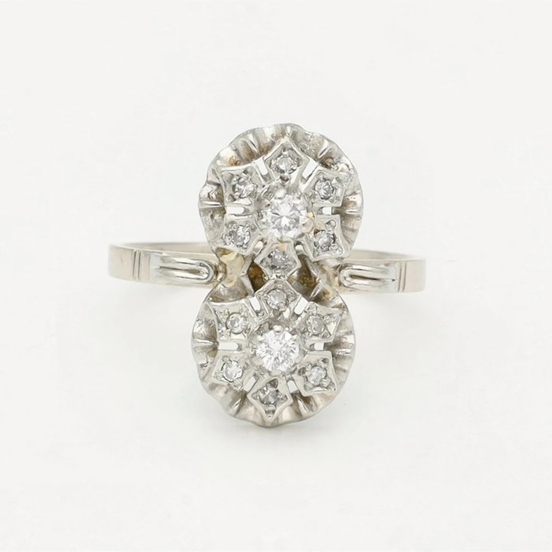 Ring - 14 kt. White gold Diamond (Natural)